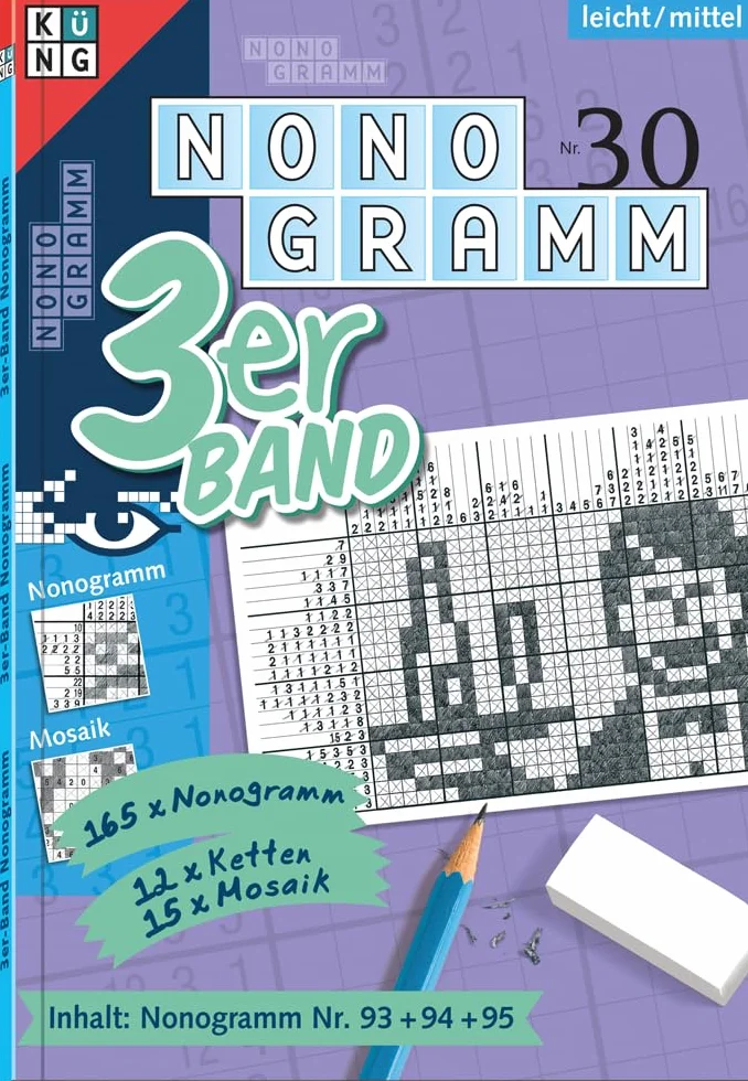 Nonogramm 3er-Band Nr. 30: Rätsel fürs Auge