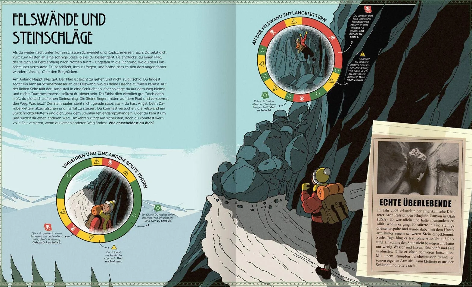 Entkommst du der eisigen Bergwelt?: Der Kreisel entscheidet dein Schicksal
