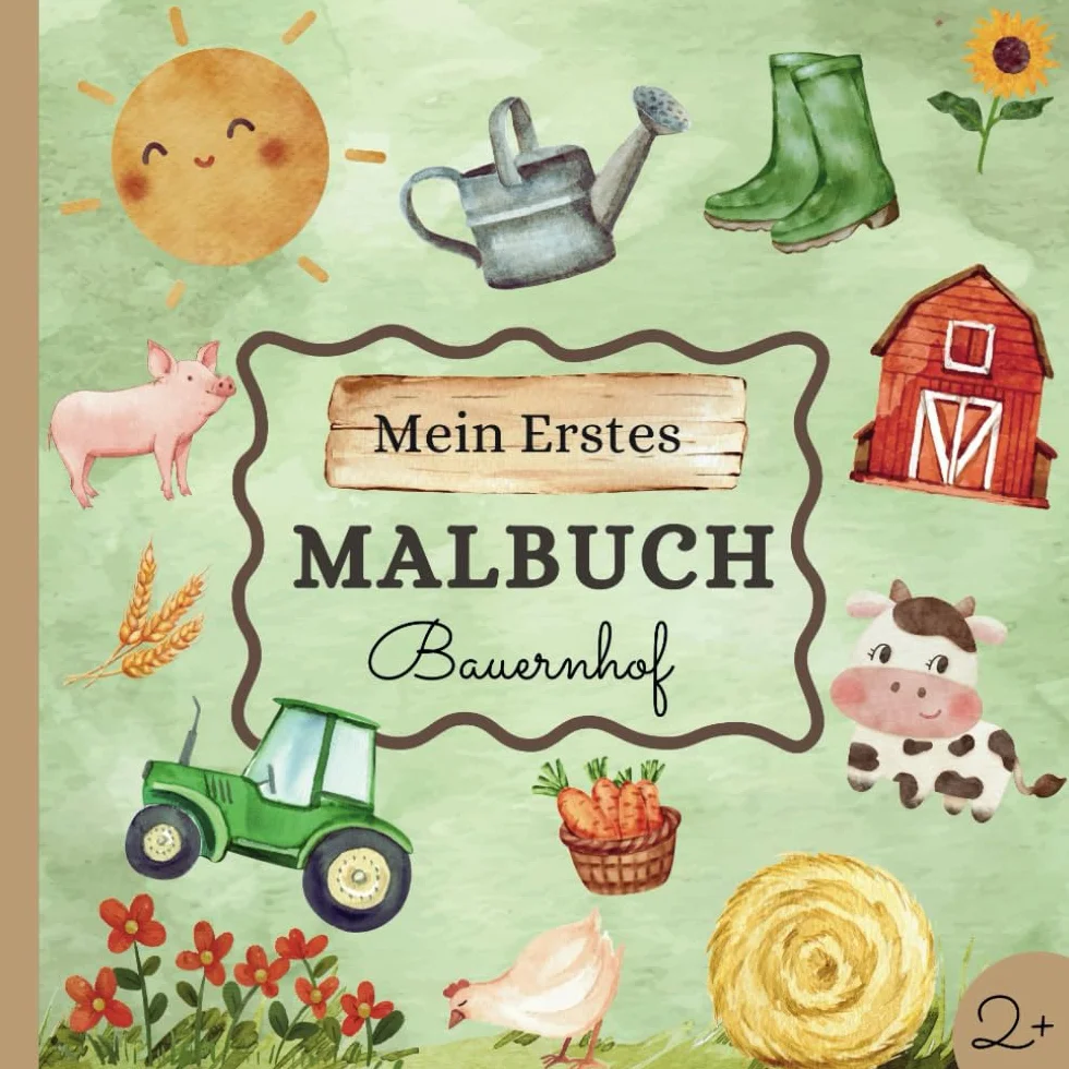Bauernhof-Malbuch für Kinder ab 2 Jahren: 60 große, Bauernhof-Motive zum Ausmalen und Kritzeln I Fördert Kreativität und Feinmotorik - Mit einem Rätsel am Ende
