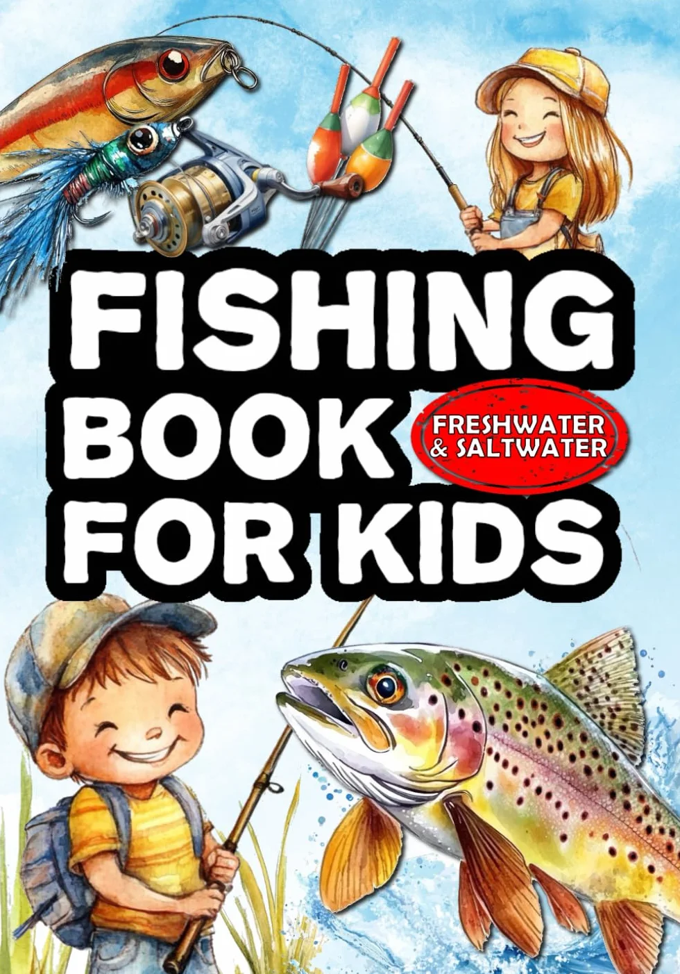 Fishing book for kids: The fishing guide for children. Learn how to fish and discover the most common fish. Freshwater and Saltwater