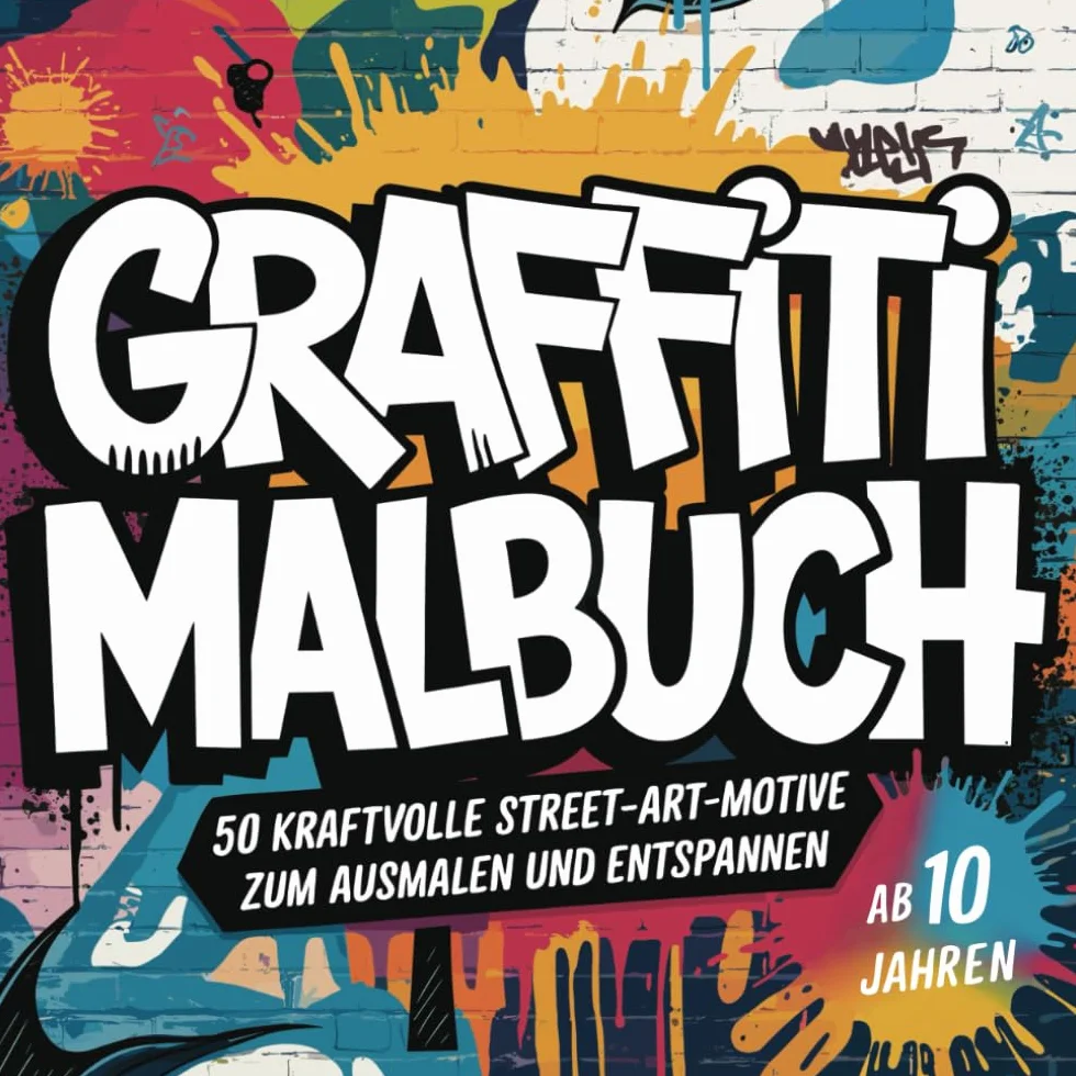 Graffiti Malbuch: 50 Street-Art-Motive zum Ausmalen und Entspannen ab 10 Jahren