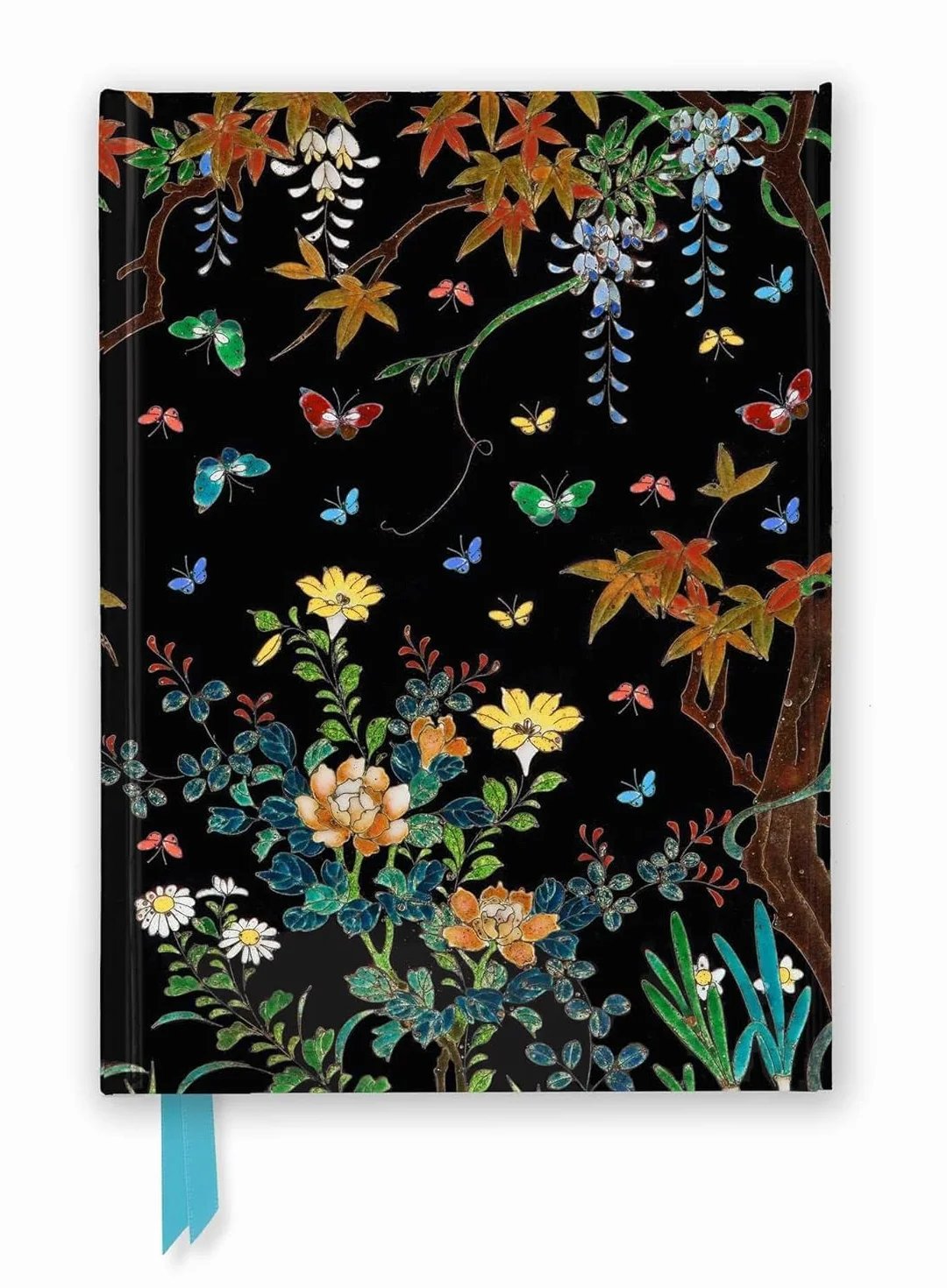 Ashmolean Museum: Cloisonné Casket with Flowers and Butterflies (Foiled Journal): Unser hochwertiges, liniertes Blankbook mit festem, künstlerisch geprägtem Einband und Magnetverschluss