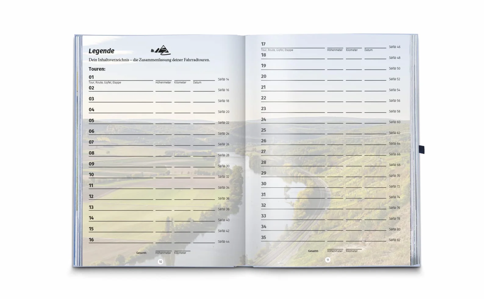 Fahrradlust Fahrrad-Tourenbuch KOM 1666: Fahrradlust Touren- und Notizbuch zum Eintragen