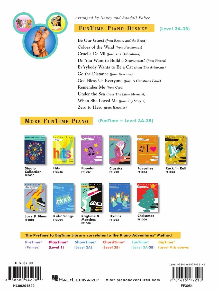 Nancy faber : funtime piano disney level 3a-3b