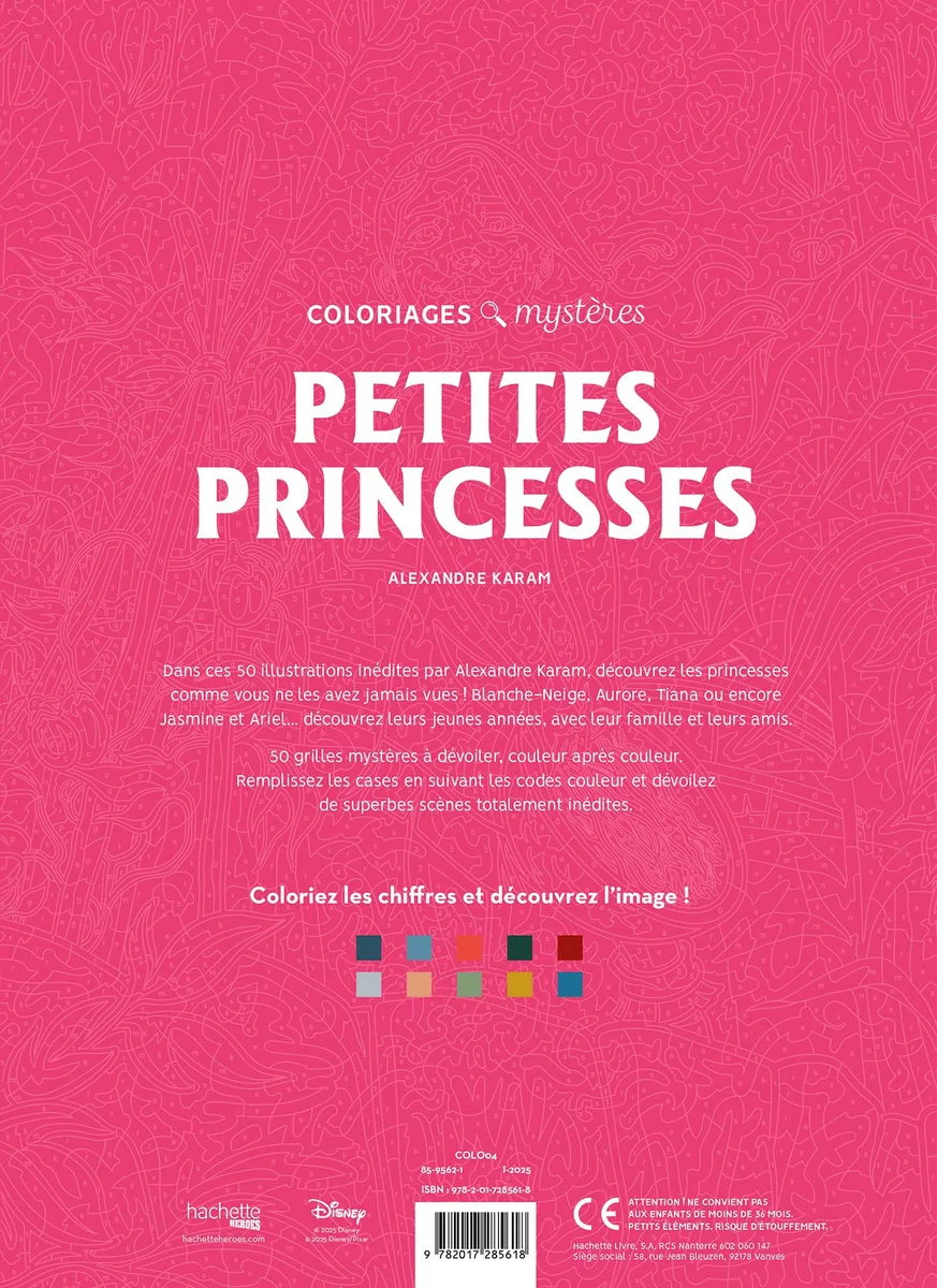 Coloriages mystères Disney - Petites princesses