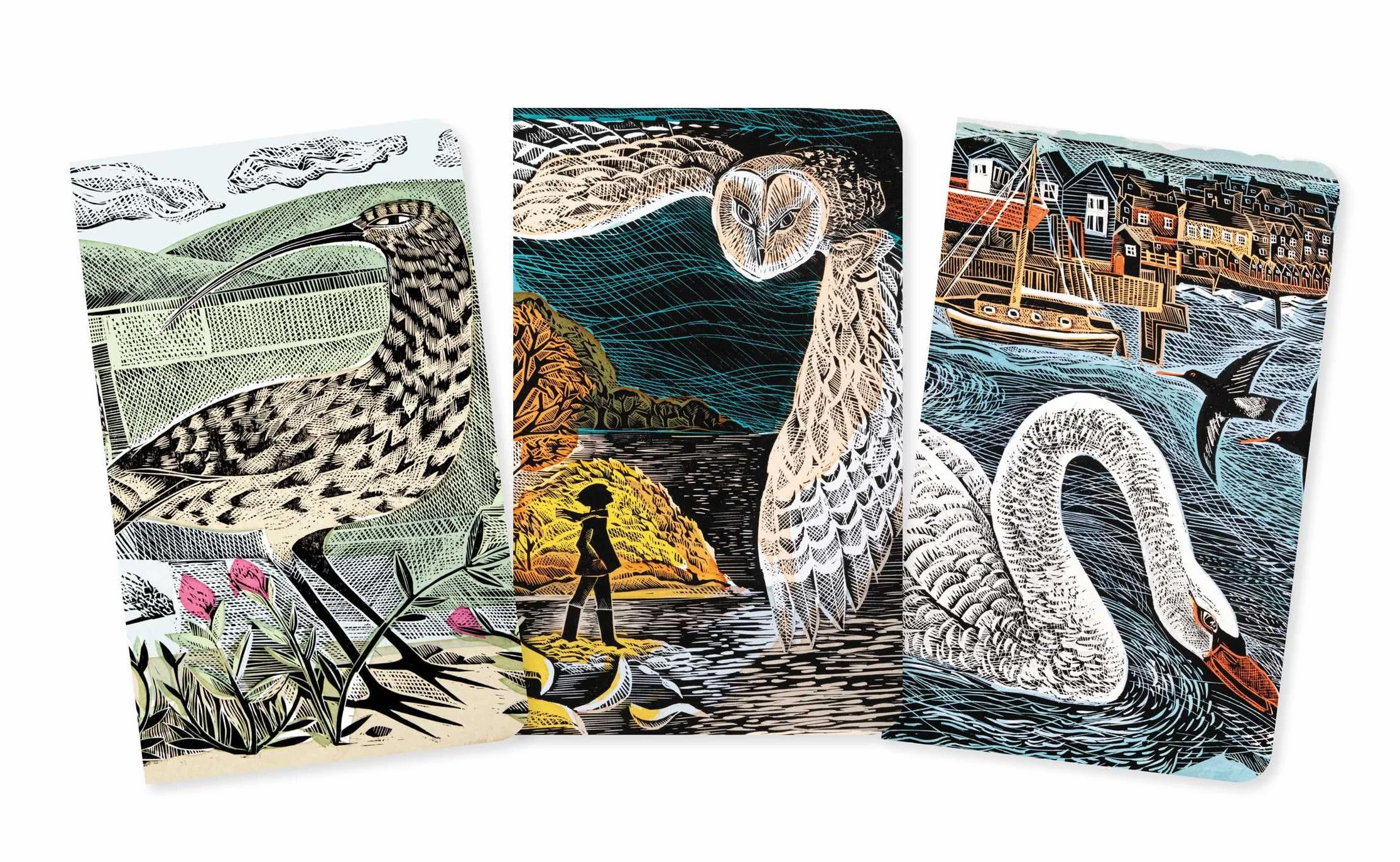 Angela Harding: Wildlife Set of 3 Mini Notebooks: Unser beliebten Mini-Notizbücher im 3er-Pack mit flexiblen, künstlerisch gestalteten Einbänden mit jeweils unterschiedlichen Motiven des Künstlers