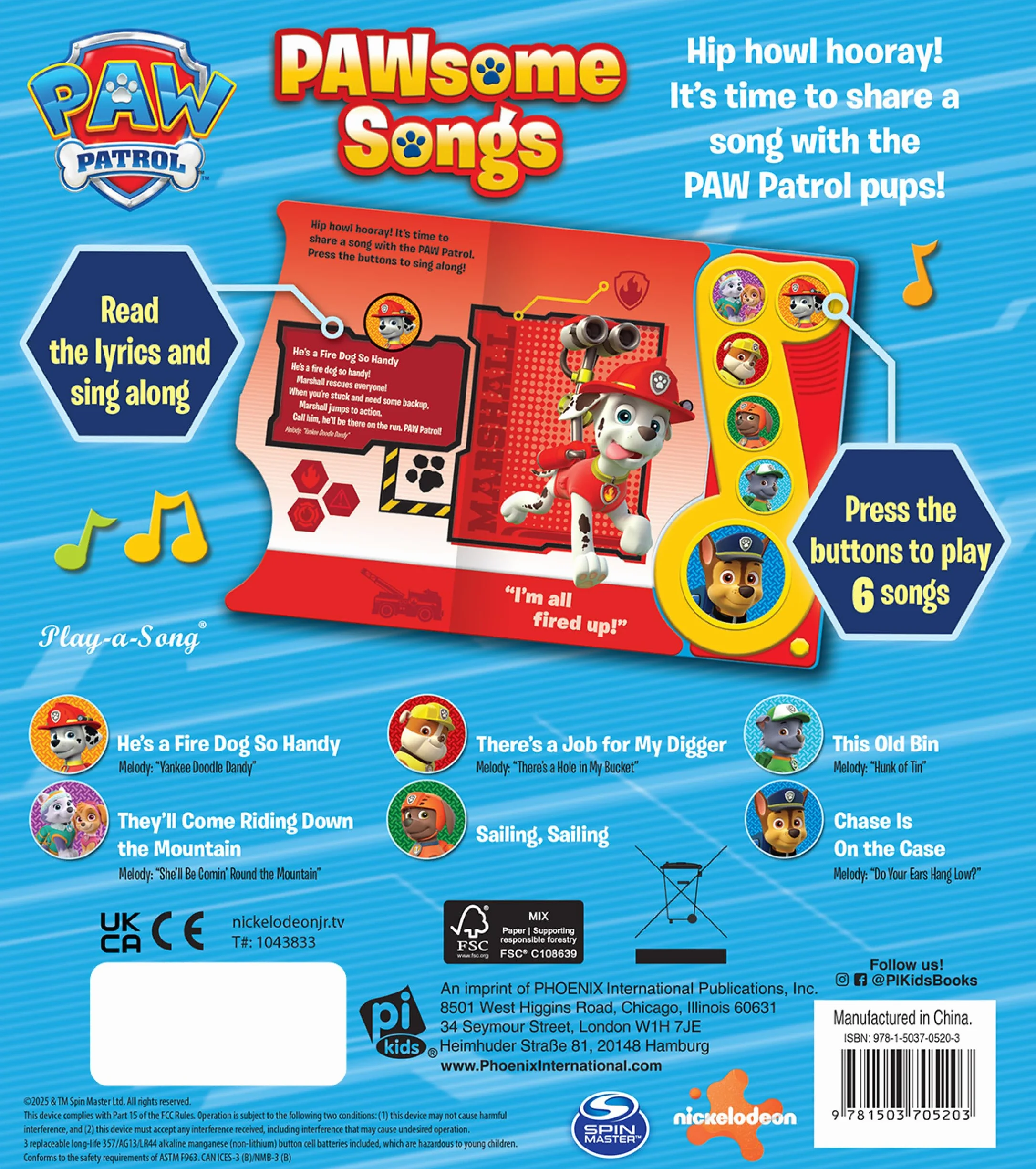 Paw Patrol: PAWsome Songs LMN 6B