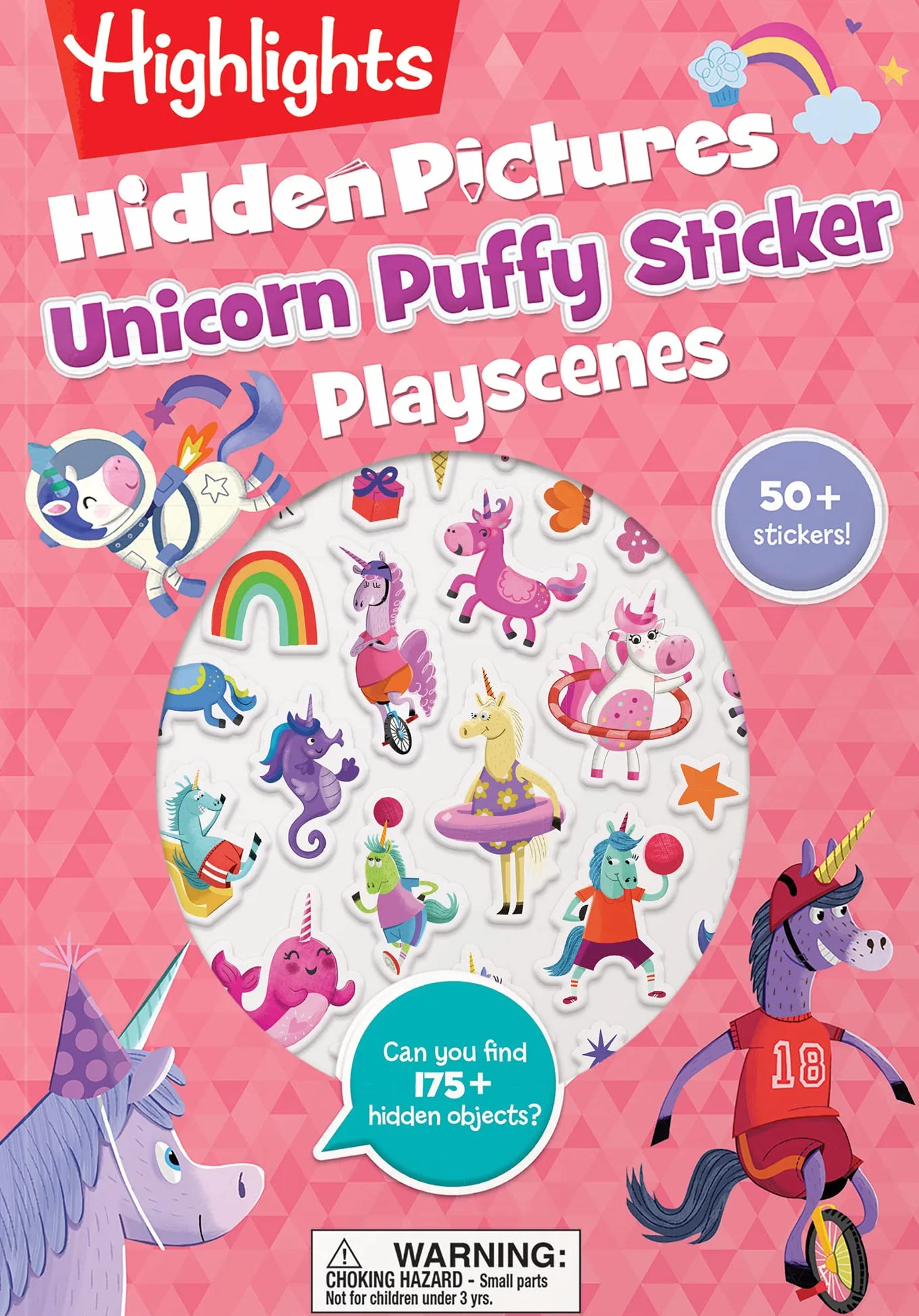 Unicorn Hidden Pictures Puffy Sticker Playscenes: Unicorn Sticker Activity Book, 50+ Reusable Stickers, Decorate Pictures and Solve Puzzles, Sticker Book for Kids