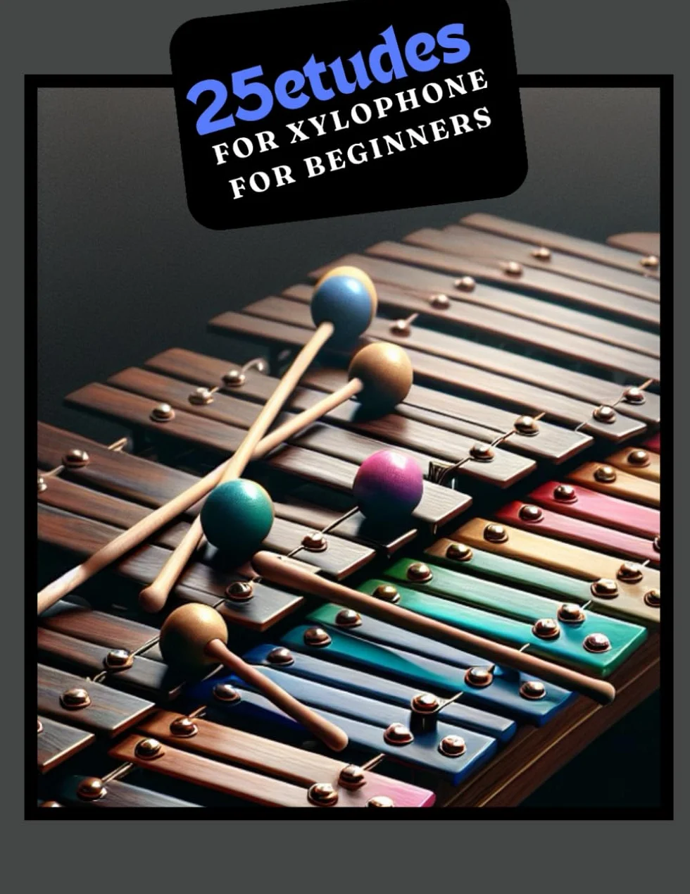 25 Etudes for xylophone for beginners: musical notes