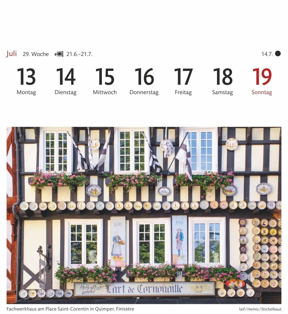 Bretagne & Normandie Sehnsuchtskalender 2026 - Wochenkalender mit 53 Postkarten: 53 Postkarten in einem Wochenkalender mit Urlaubsflair. ... Frankreich im Alltag. Auch zum Aufhängen