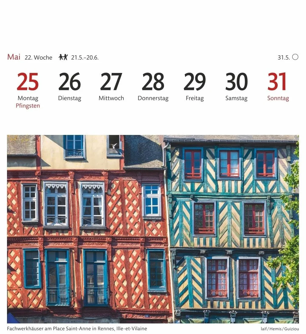 Bretagne & Normandie Sehnsuchtskalender 2026 - Wochenkalender mit 53 Postkarten: 53 Postkarten in einem Wochenkalender mit Urlaubsflair. ... Frankreich im Alltag. Auch zum Aufhängen