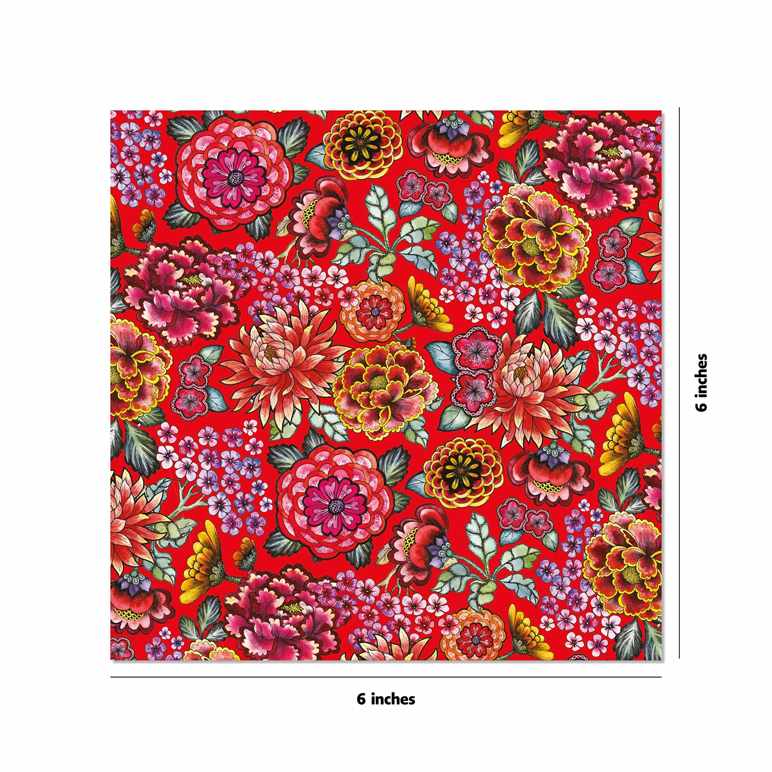 Origami Paper 500 sheets Bright Flowers 6" (15 cm): Double-Sided Origami Sheets with 12 Punchy Floral Designs (Instructions for 5 Projects Included)