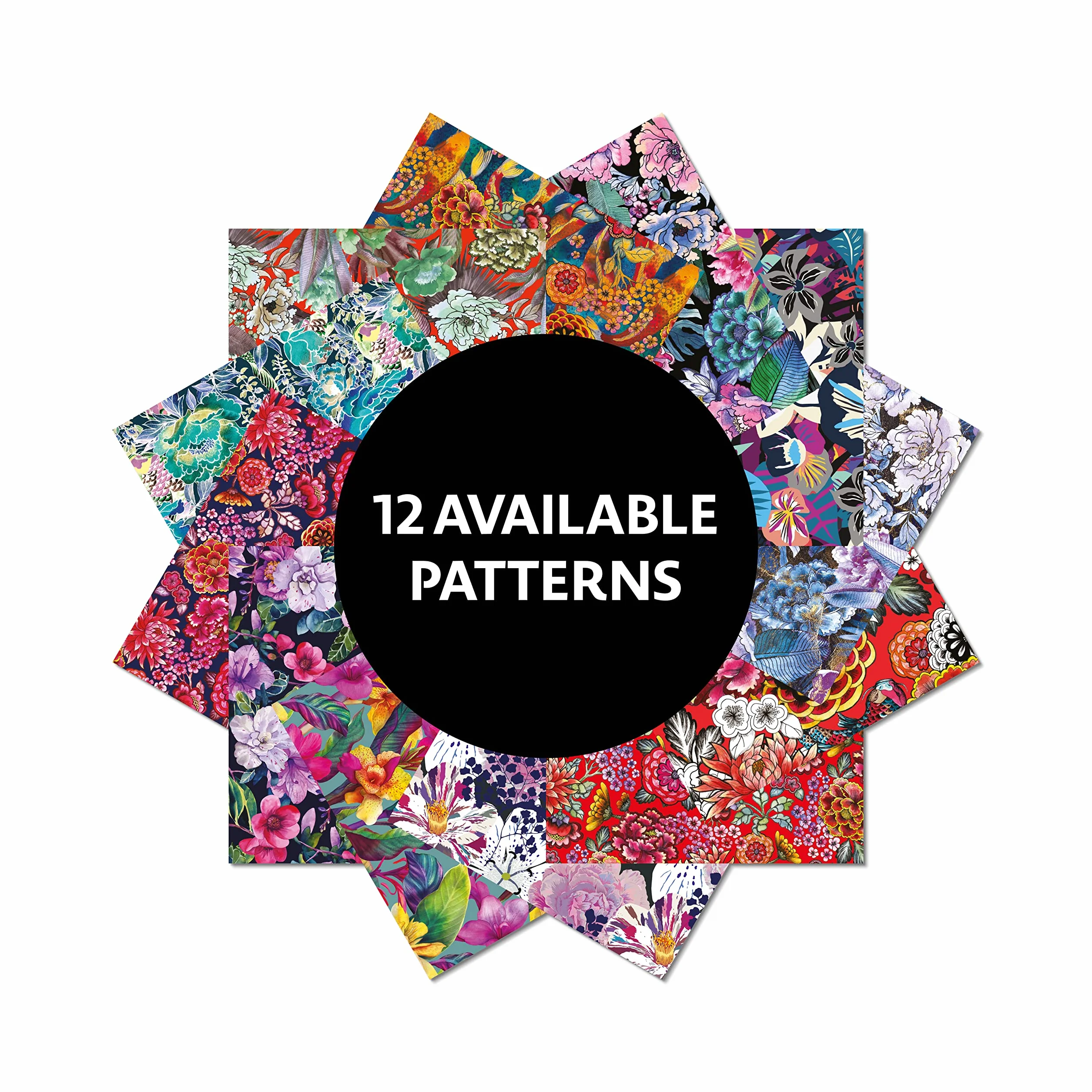 Origami Paper 500 sheets Bright Flowers 6" (15 cm): Double-Sided Origami Sheets with 12 Punchy Floral Designs (Instructions for 5 Projects Included)