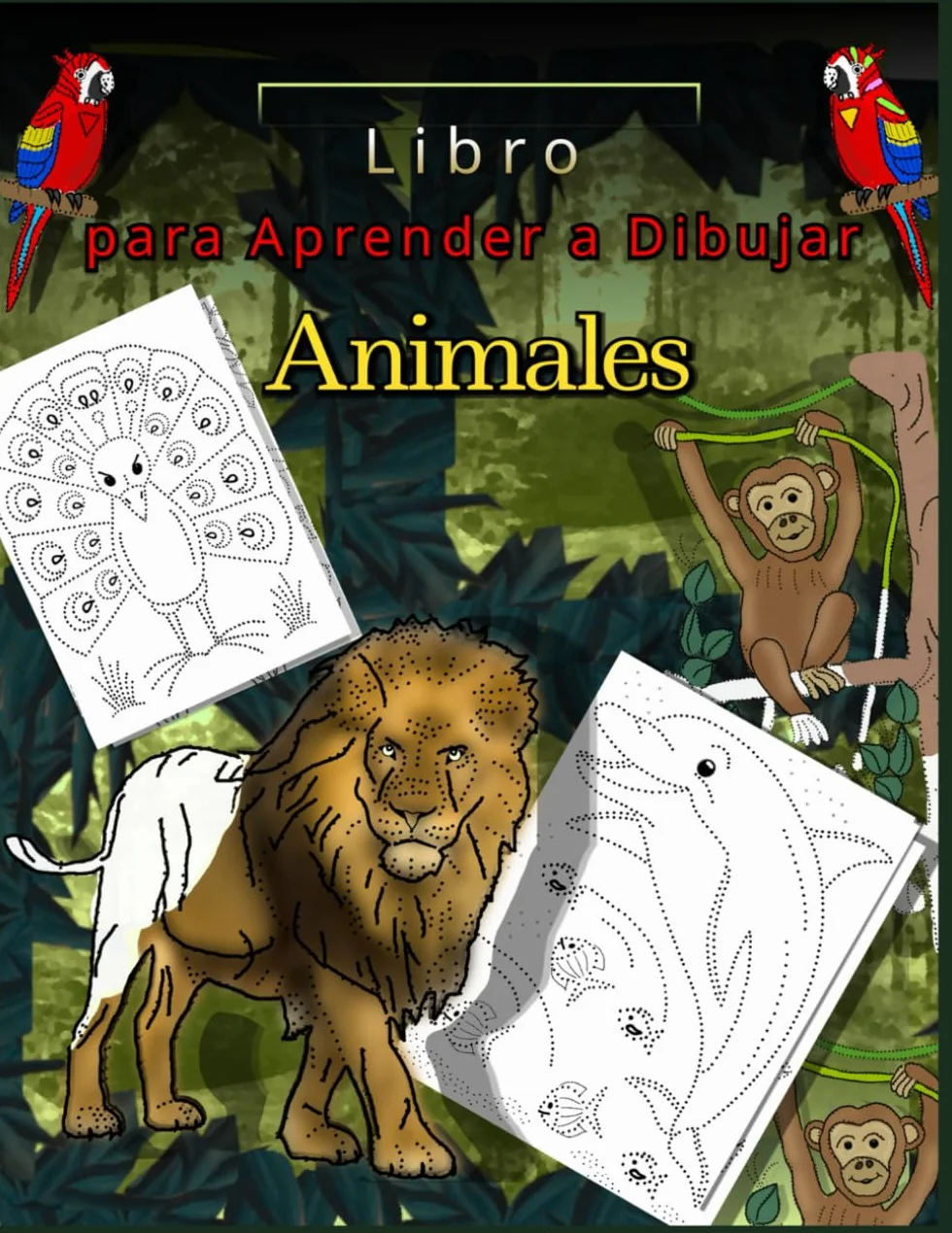 Libro para Aprender a Dibujar Animales: Niños 8 años, Pintar con Acuarelas, Dibujo Creativa, Paso a Paso Calcar, Dibuja tu Animaladas, Crea y Colorea