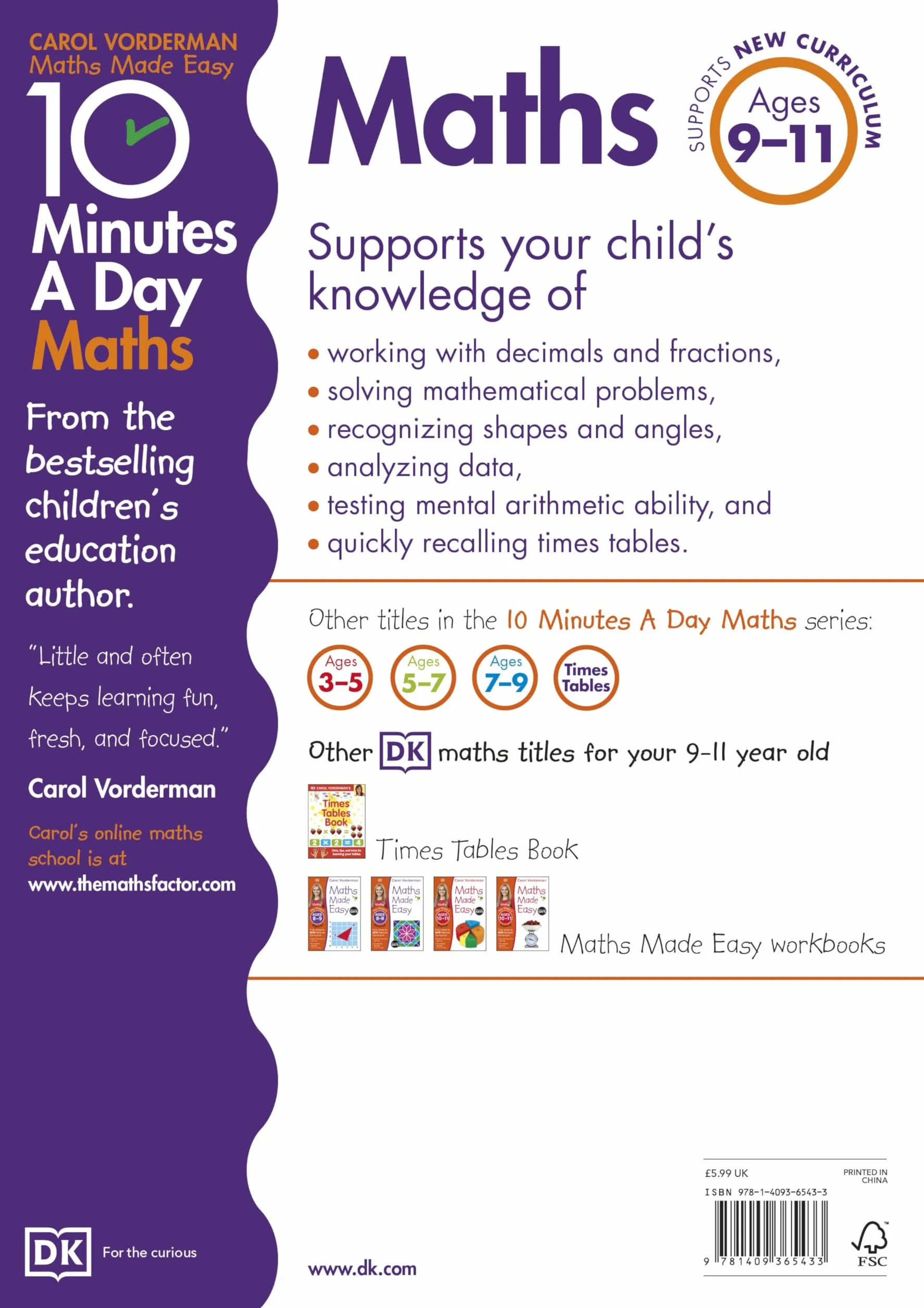 10 Minutes A Day Maths, Ages 9-11 (Key Stage 2): Supports the National Curriculum, Helps Develop Strong Maths Skills