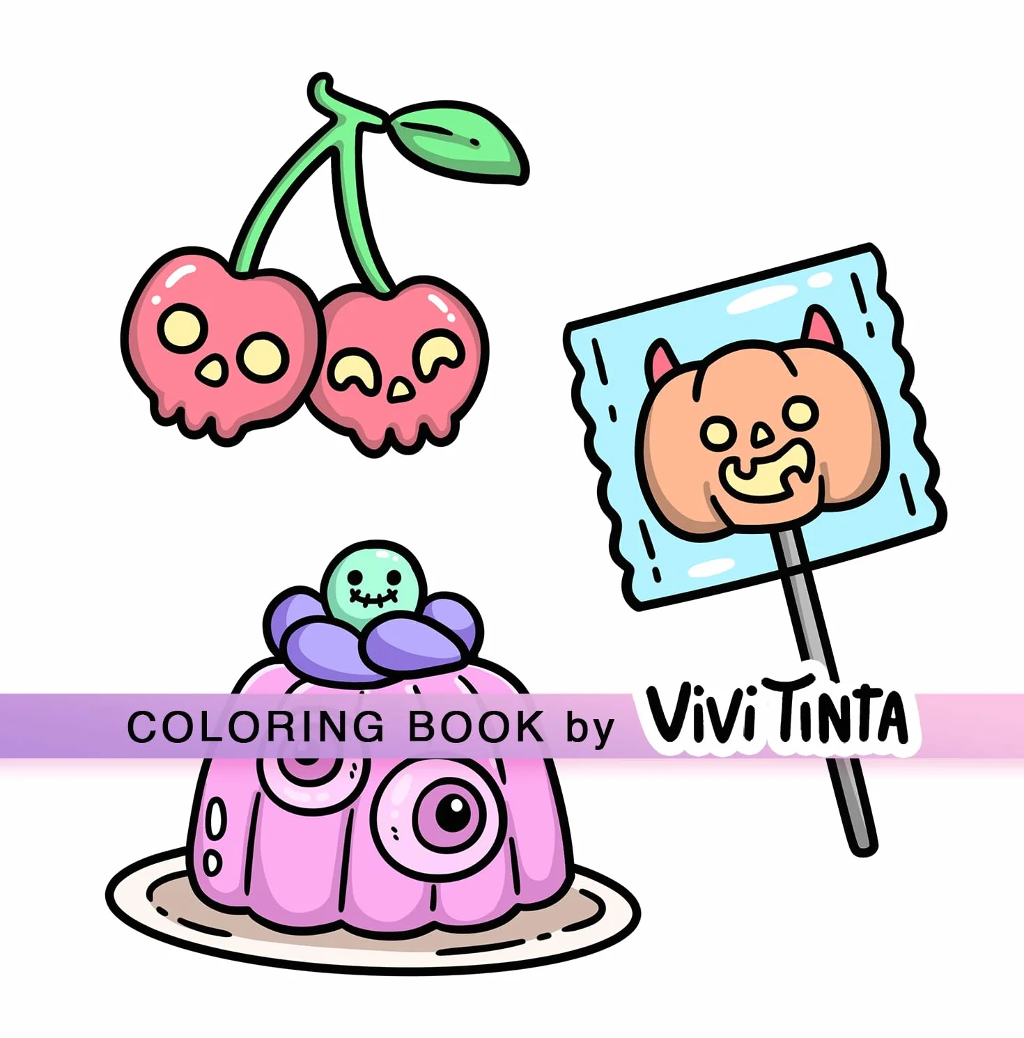 Spooky Vibes: Coloring Book for Adults and Teens Featuring Cute, Creepy Goth Stuff and Creatures