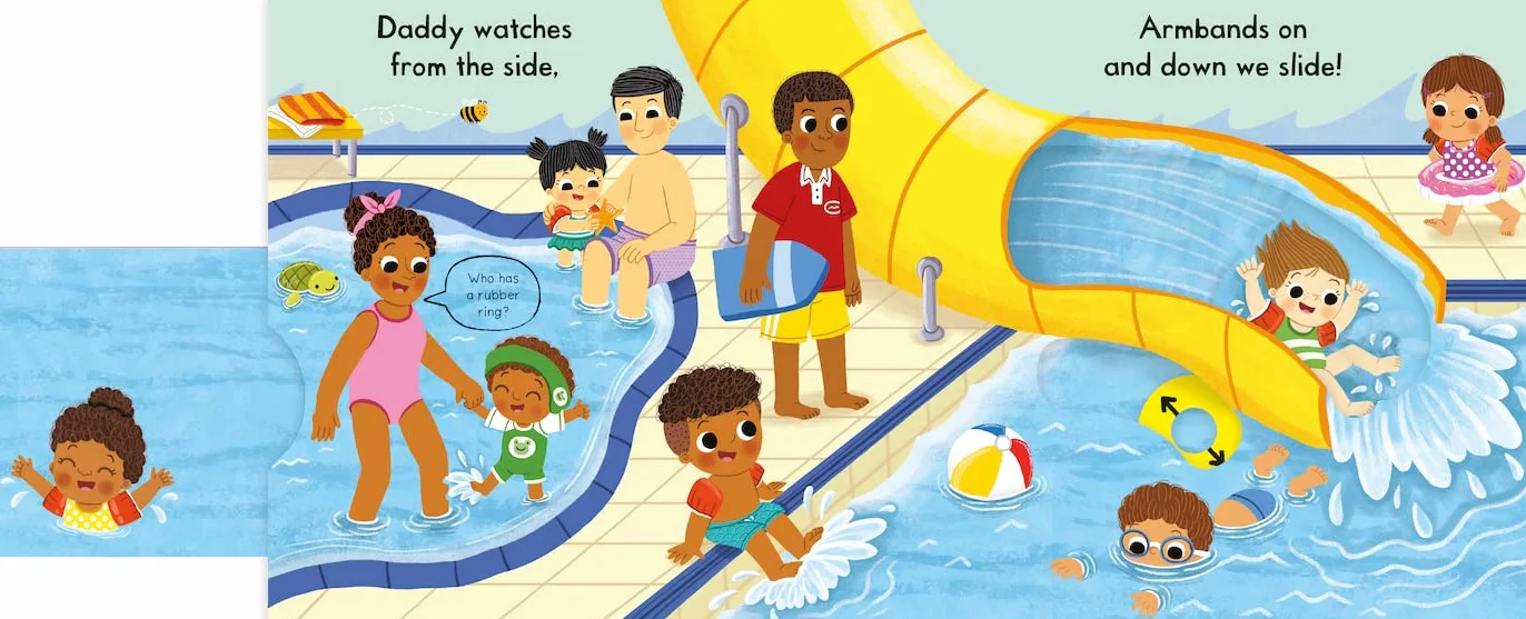 Busy Swimming: A Push, Pull, Slide Book