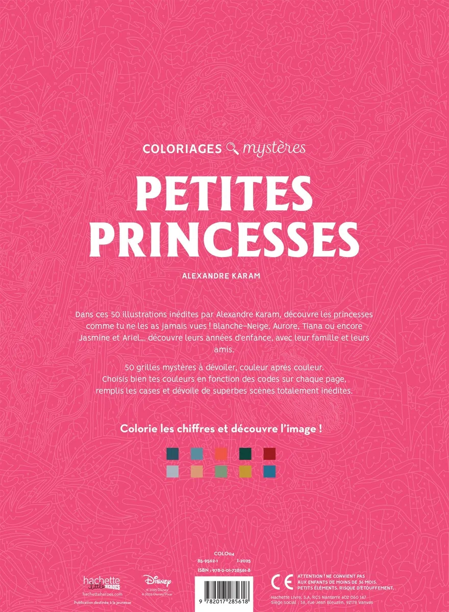 Coloriages mystères Disney - Petites princesses