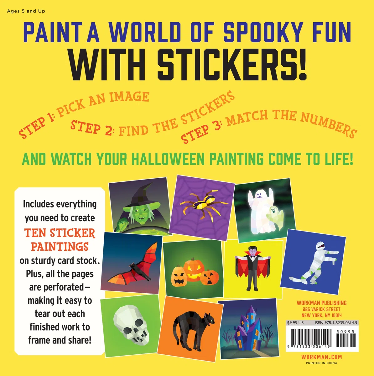 Paint by Sticker Kids: Halloween: Create 10 Pictures One Sticker at a Time! Includes Glow-In-The-Dark Stickers