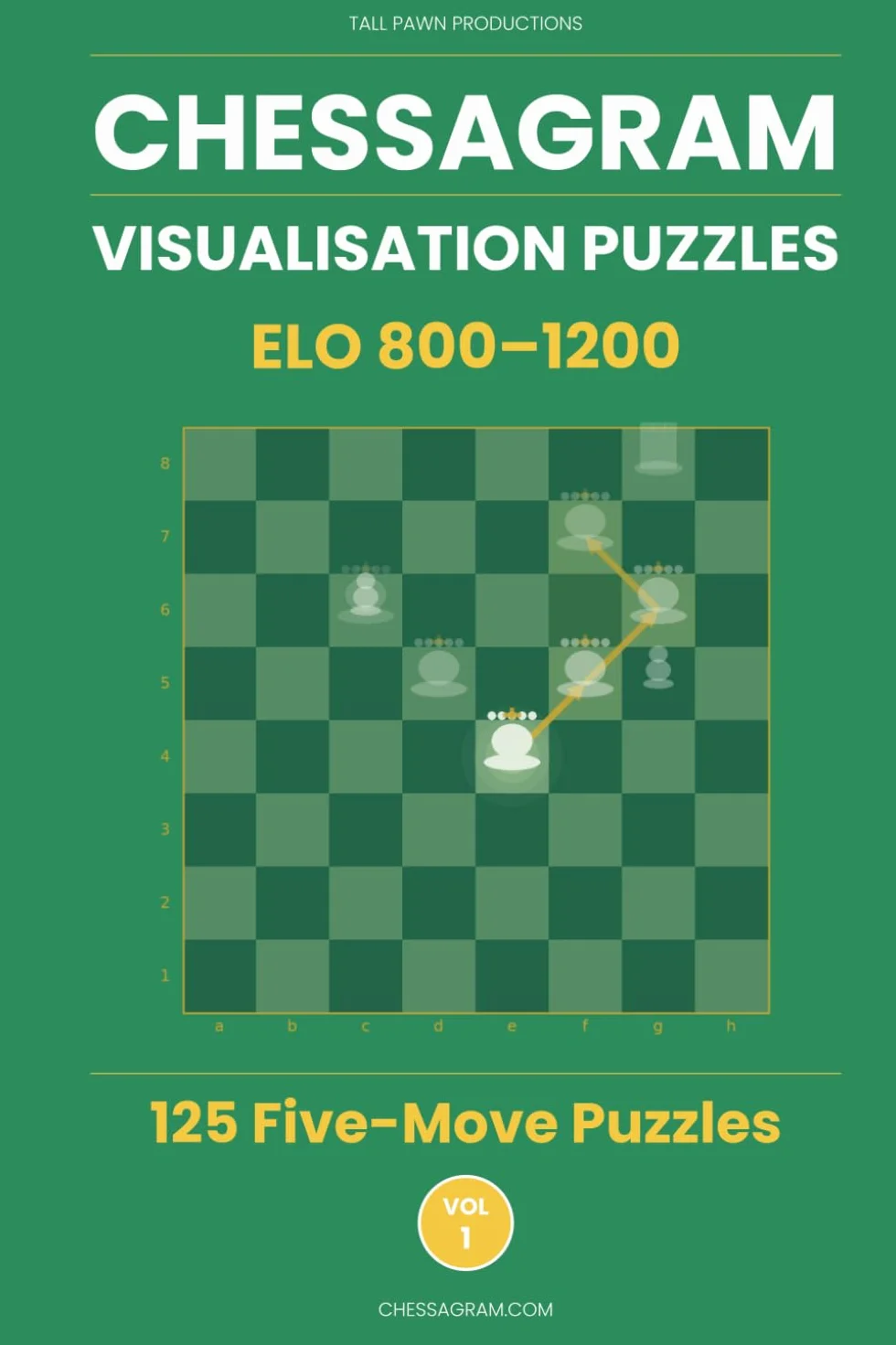 Chessagram: 125 Five-Move Chess Puzzles for Beginners — Visualisation Training to Sharpen Tactics and Calculation (ELO 800–1200)