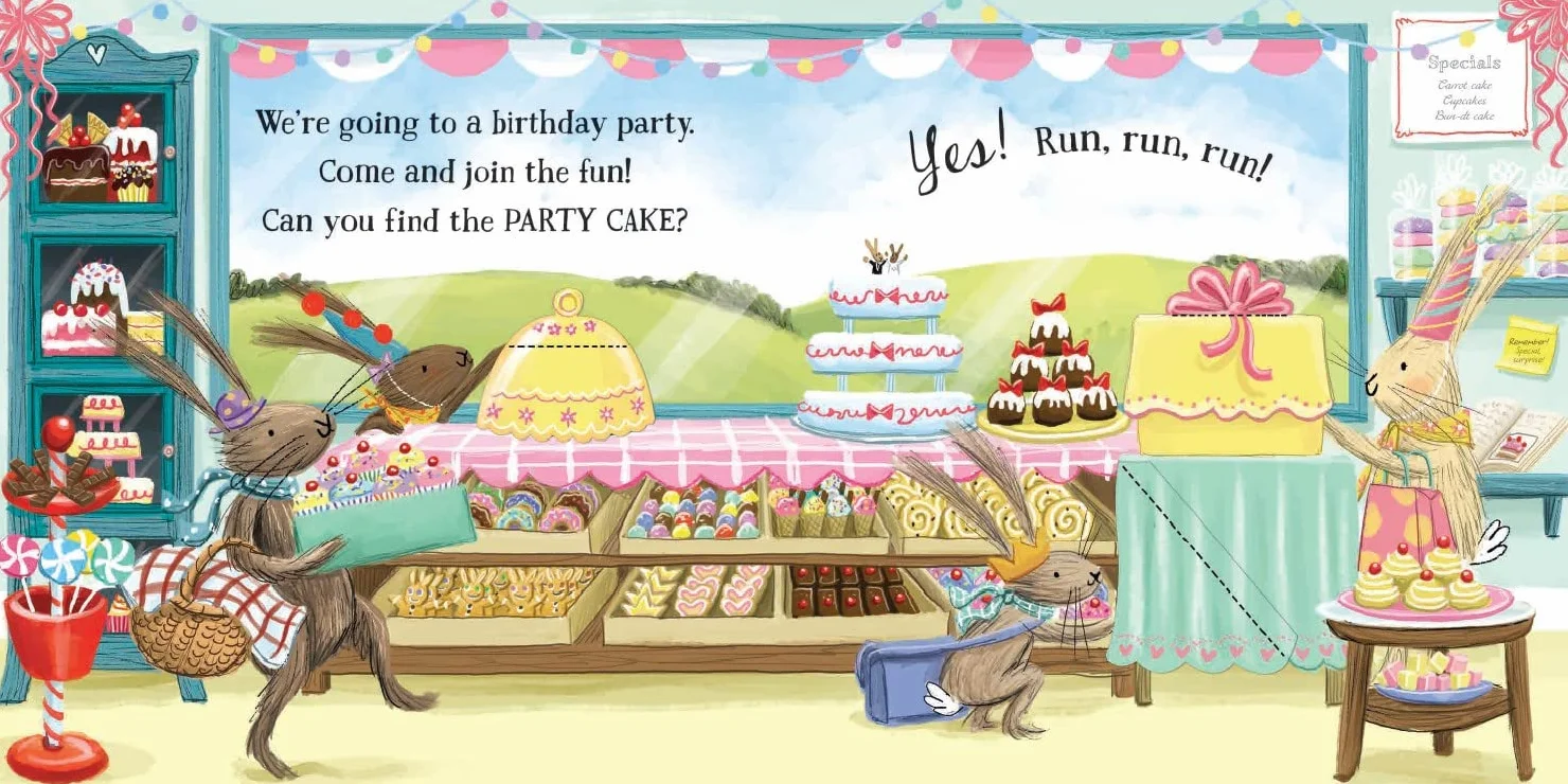 We're Going to a Birthday Party: A Lift-the-Flap Adventure (The Bunnies of Hoppity Hill)
