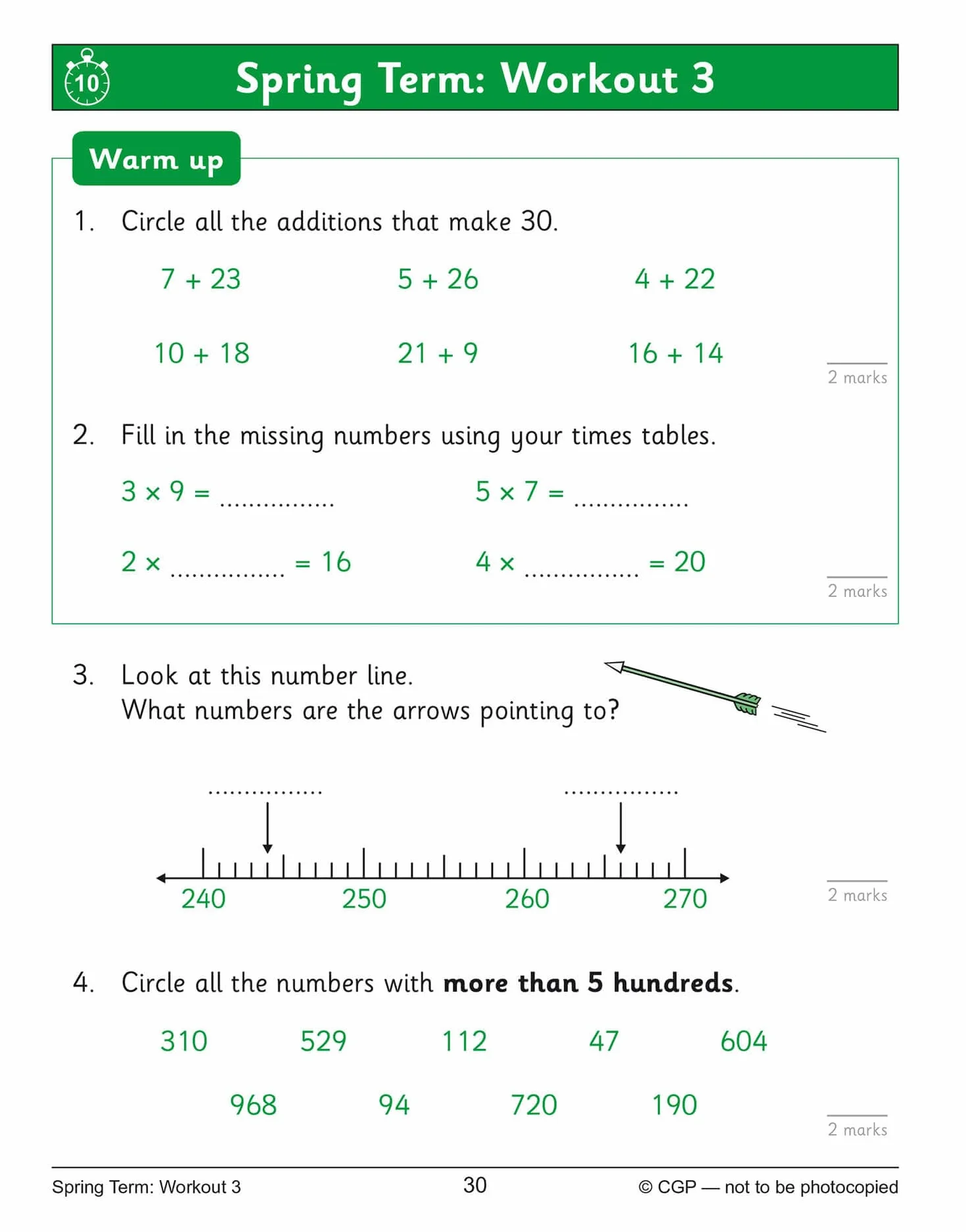 KS2 Year 3 Maths 10-Minute Weekly Workouts