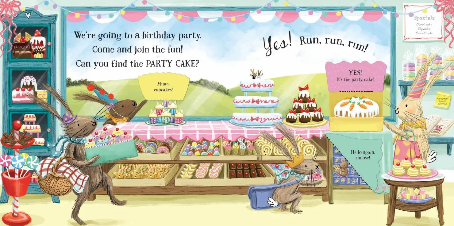 We're Going to a Birthday Party: A Lift-the-Flap Adventure (The Bunnies of Hoppity Hill)