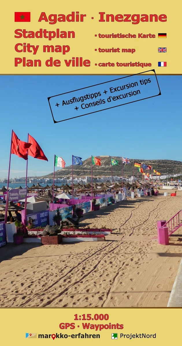 Stadtplan Agadir - Cityplan Inezgane 1:15.000 + GPS-Waypoints: Marokko - Mit Ausflugstipps: SP Agadir