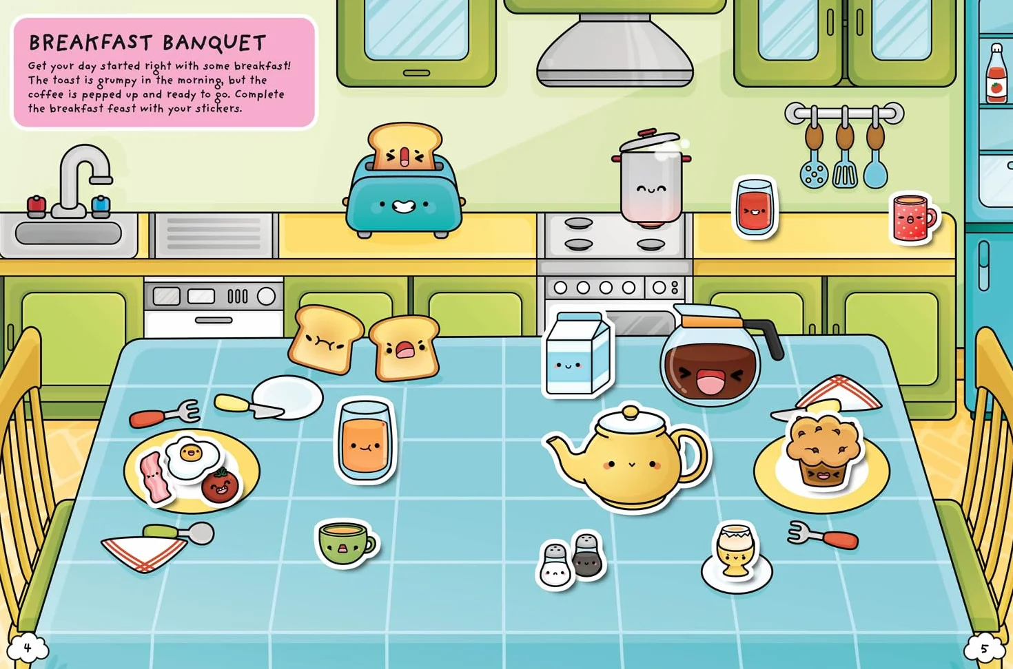 Cosy Cute Mini Food Sticker book: New for 2025! A super kawaii sticker book for kids from 5 and up.