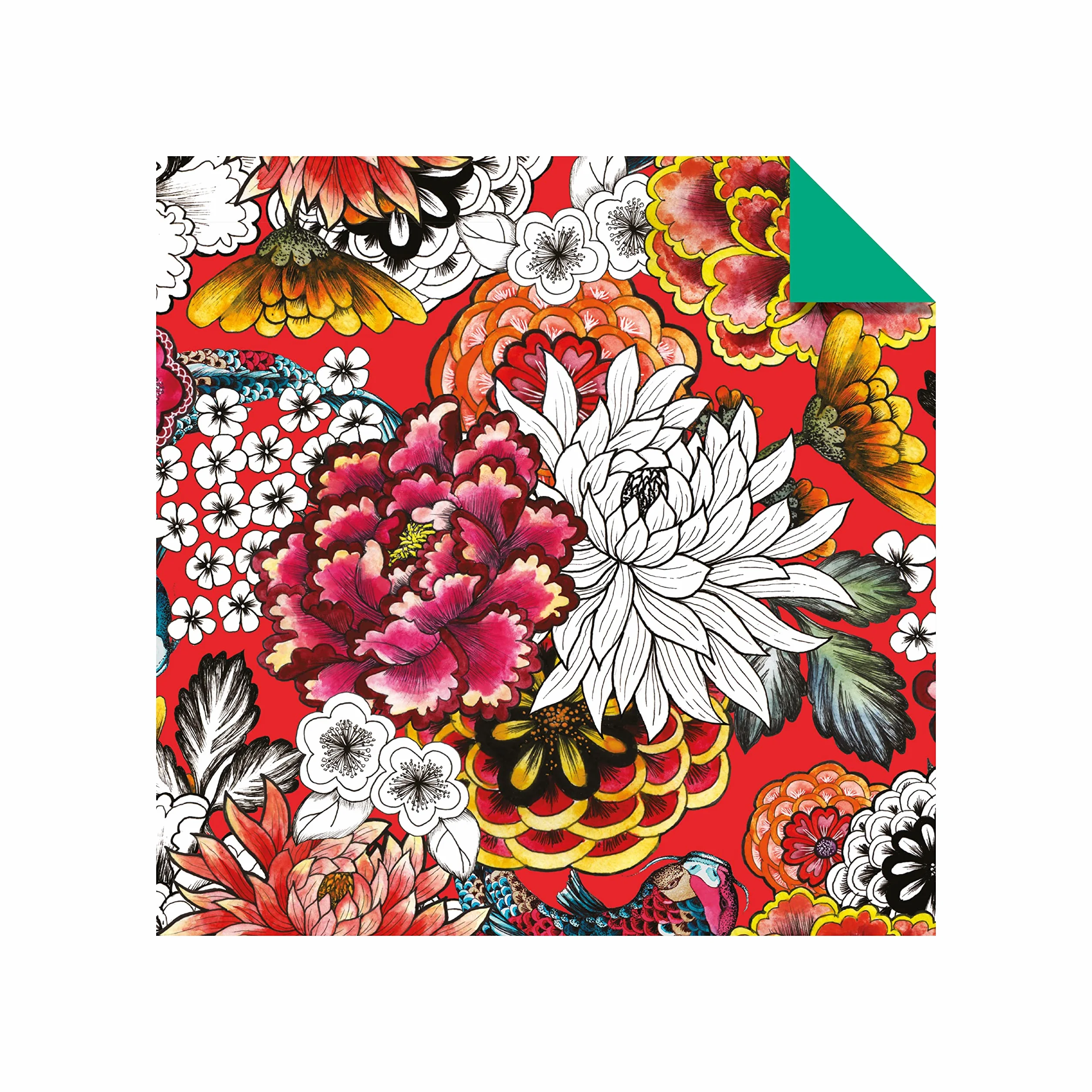 Origami Paper 500 sheets Bright Flowers 6" (15 cm): Double-Sided Origami Sheets with 12 Punchy Floral Designs (Instructions for 5 Projects Included)