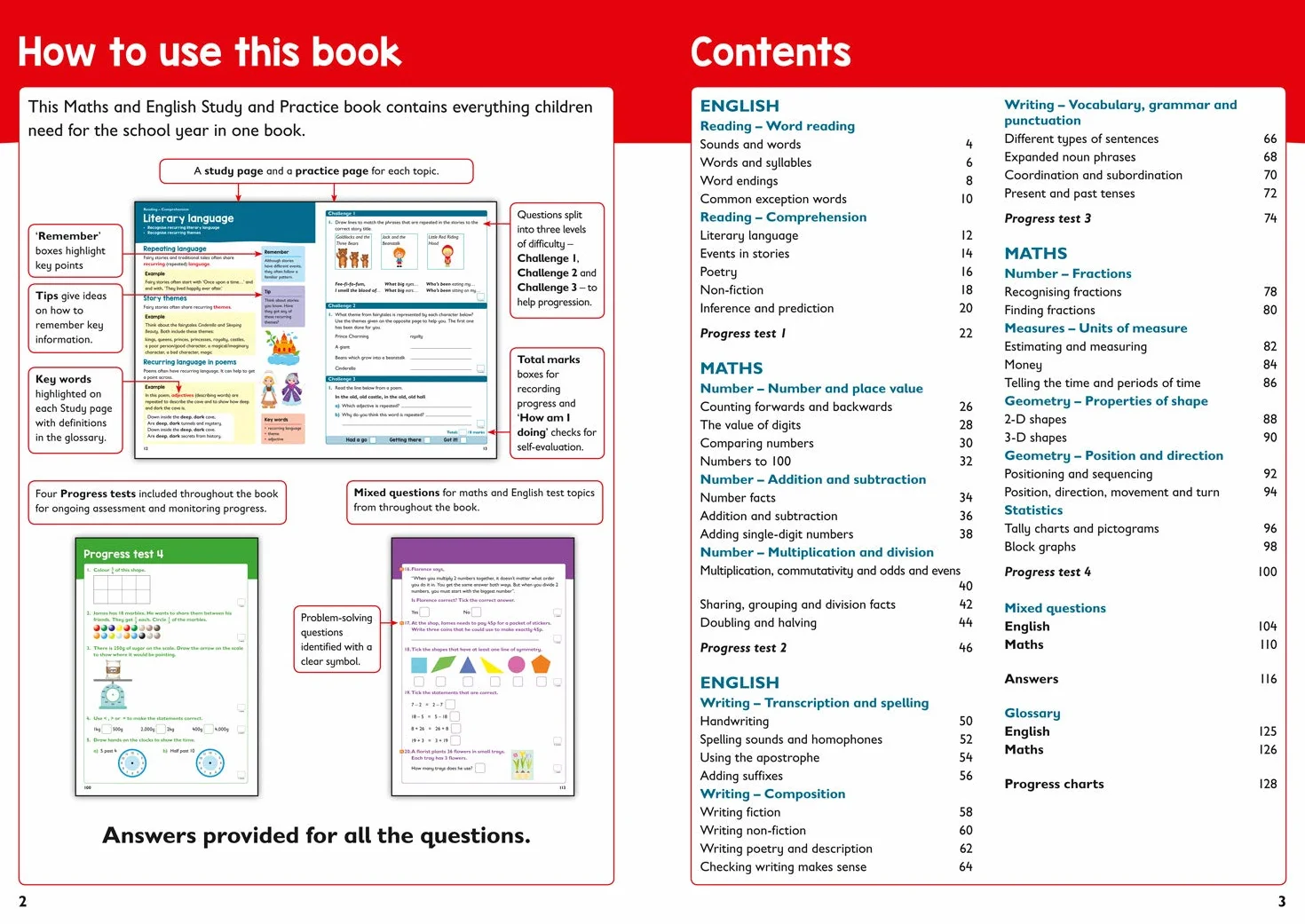 Year 2 Maths and English KS1 Targeted Study & Practice Book: Ideal for use at home