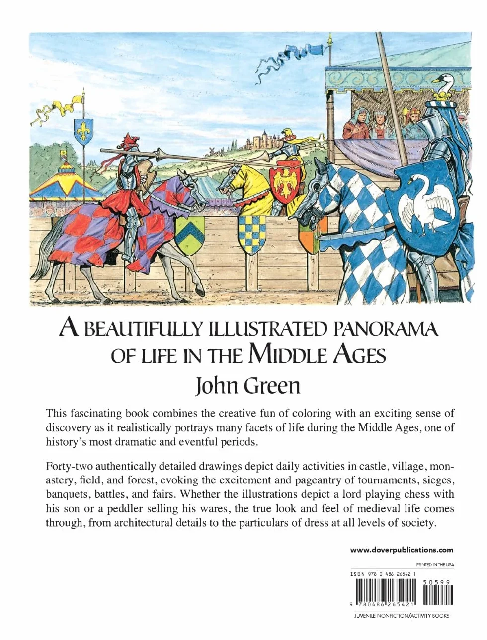 Life in a Medieval Castle and Village Coloring Book