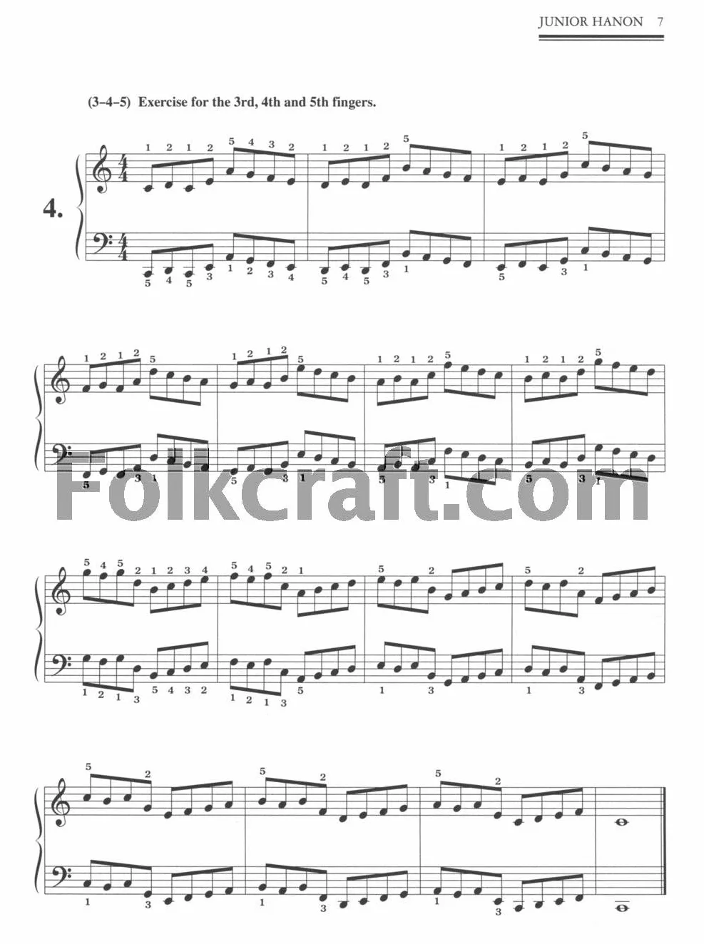 Junior Hanon: The Virtuoso Pianist in 60 Exercises Arranged in a Simplified and Condensed Format