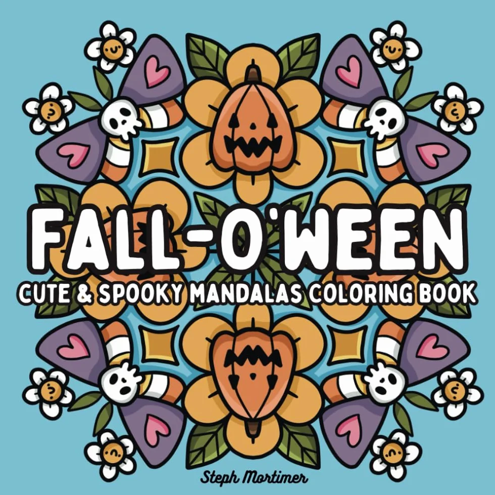 Fall-O'Ween Cute and Spooky Mandalas Coloring Book for Teens and Adults: For Cozy Stress Relief and Mindfulness