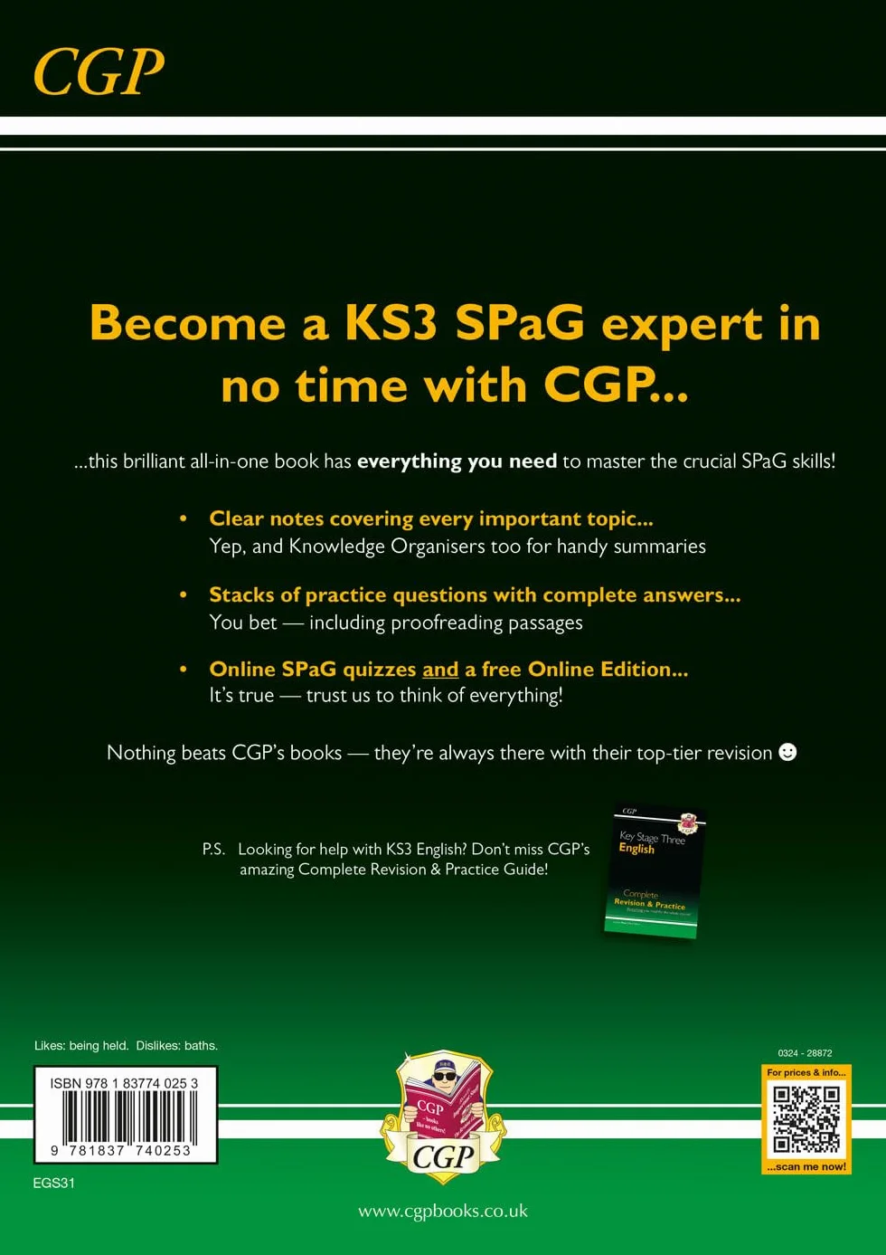 KS3 Spelling, Punctuation & Grammar Complete Revision & Practice (with Online Edition & Quizzes)