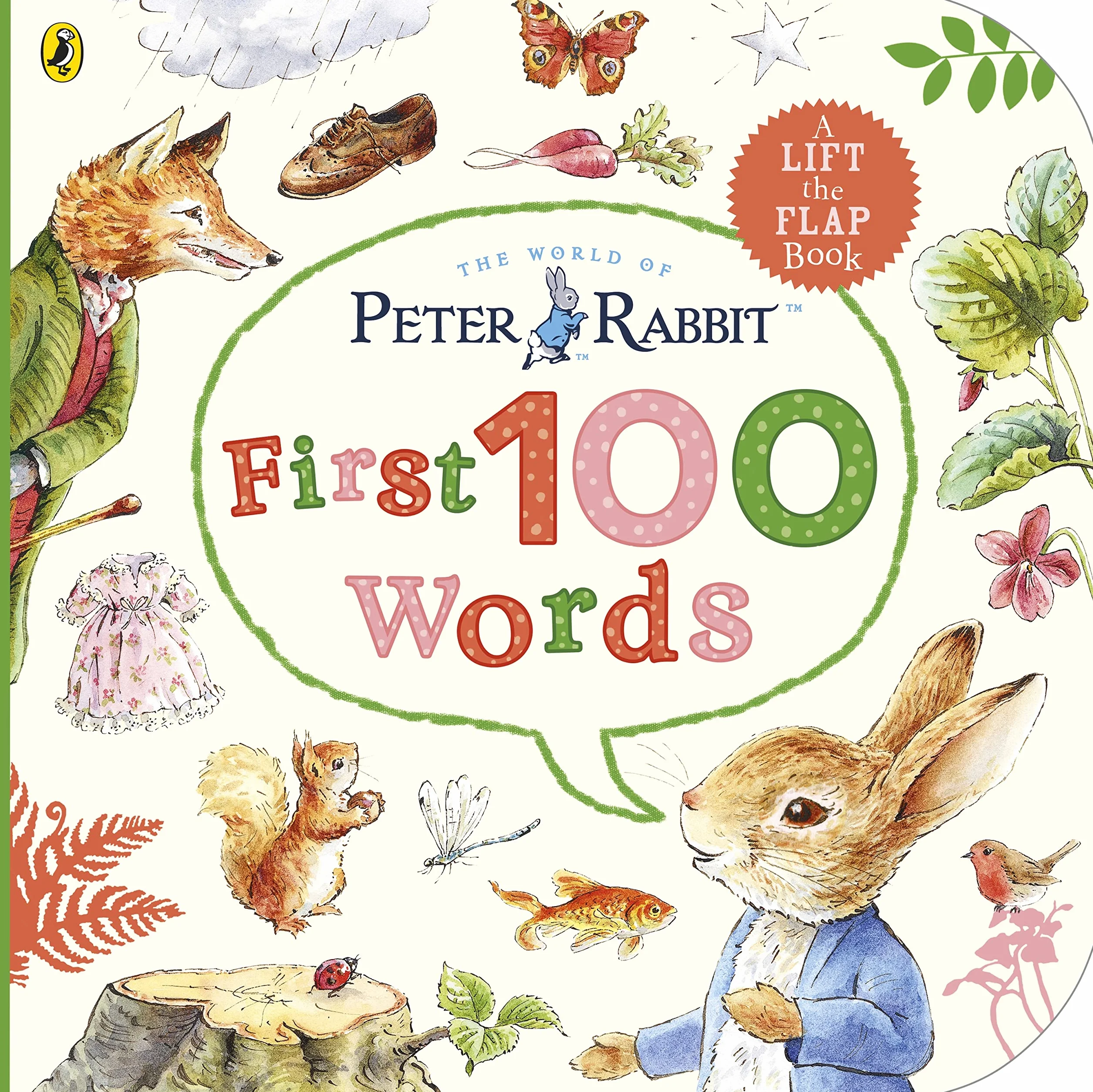 Peter Rabbit Peter's First 100 Words: An early-learning lift-the-flap book for toddlers