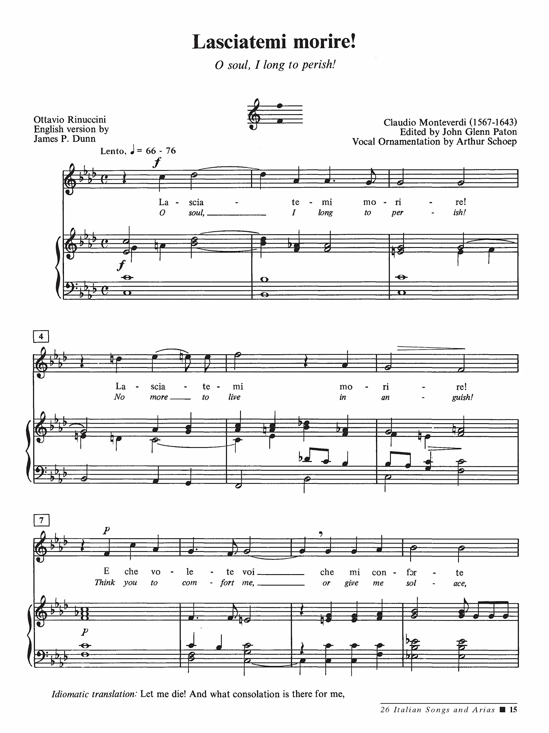 JOHN GLENN PATON : 26 ITALIAN SONGS AND ARIAS - MEDIUM HIGH VOICE - RECUEIL: An authoritative edition based on authentic sources - Medium High Voice