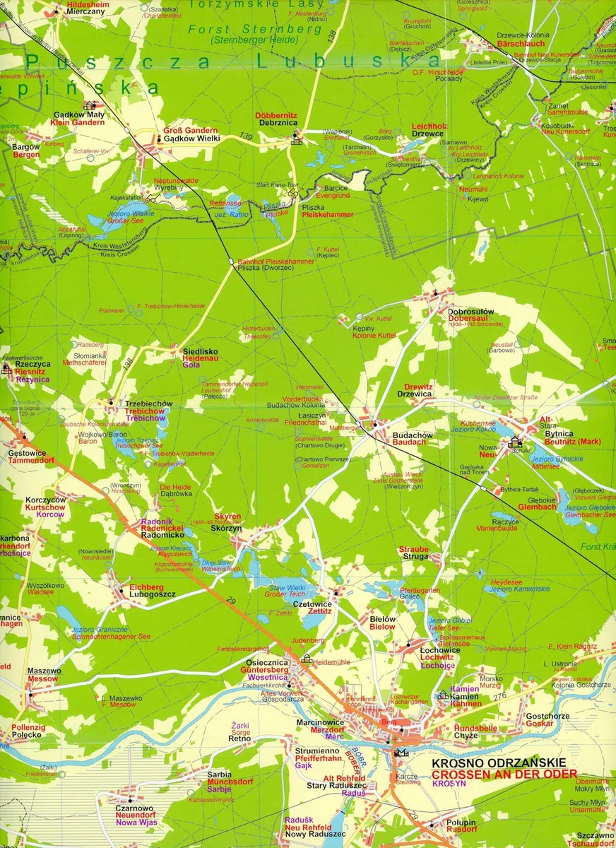 Landkarte Neumark - südlicher Teil 1:100 000: und nördliches Niederschlesien
