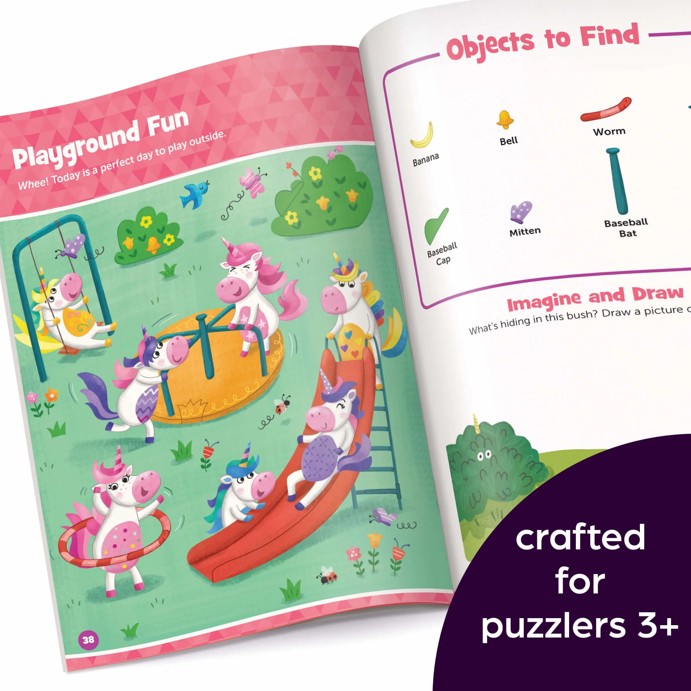 Unicorn Hidden Pictures Puffy Sticker Playscenes: Unicorn Sticker Activity Book, 50+ Reusable Stickers, Decorate Pictures and Solve Puzzles, Sticker Book for Kids