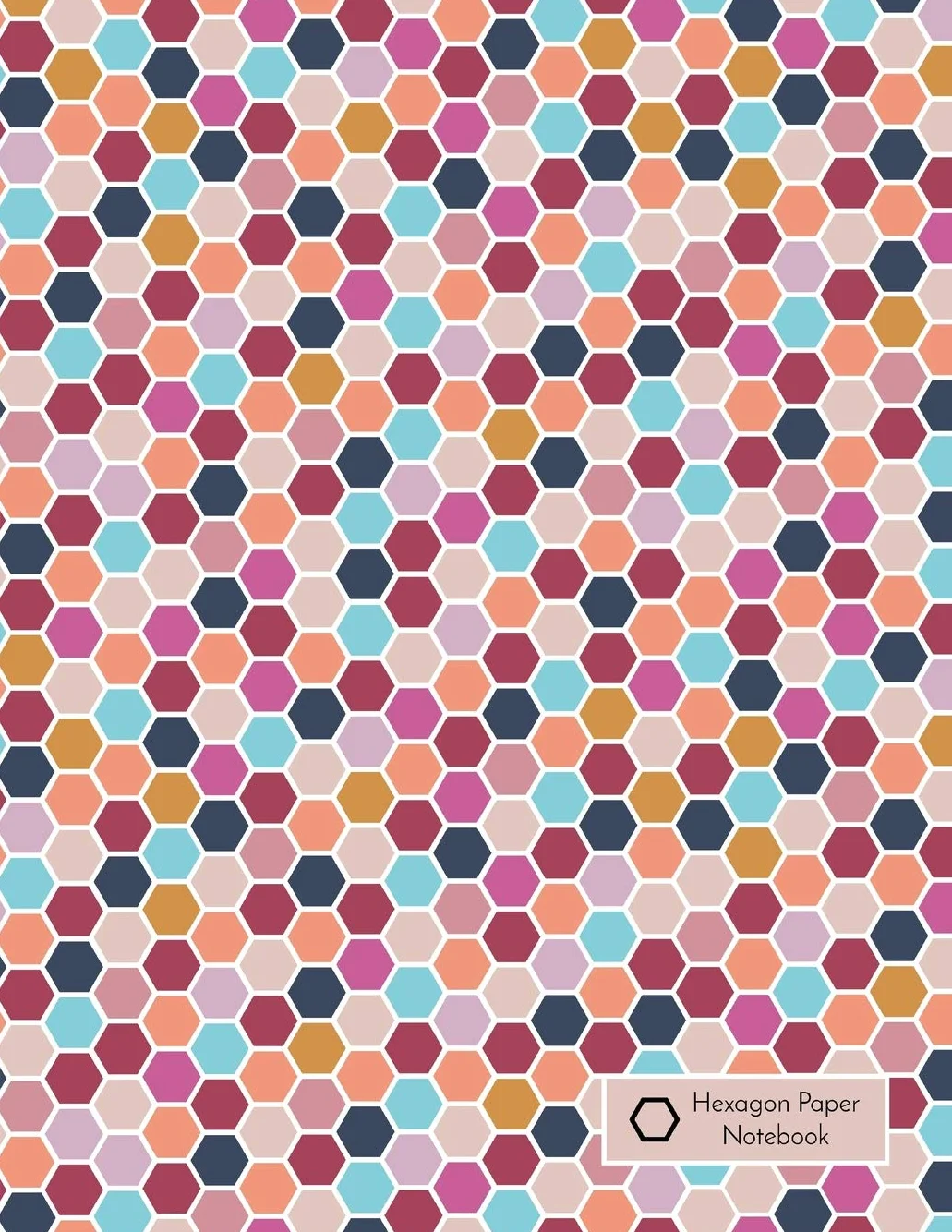 Hexagon Paper Notebook: 1/4 inch (0.25 in) Hex Graph Paper, 8.5" x 11", 50 sheets / 100 pages, Purple and Blue