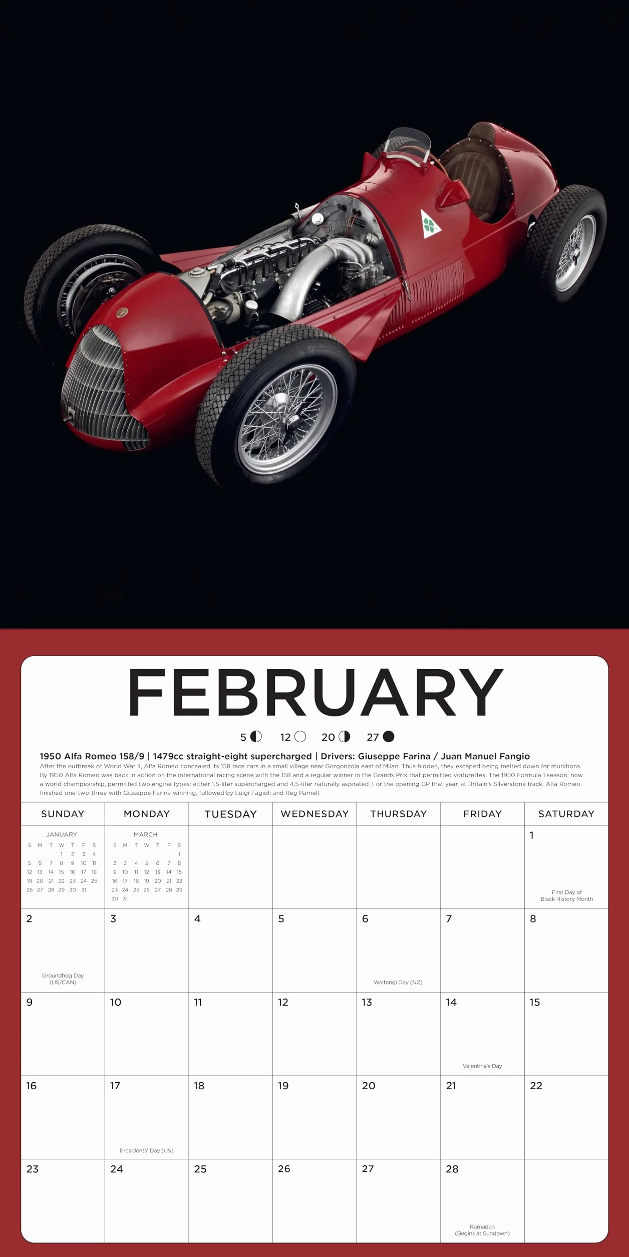 Art of the Formula 1 Race Car 2025: 16-Month Calendar--September 2024 through December 2025