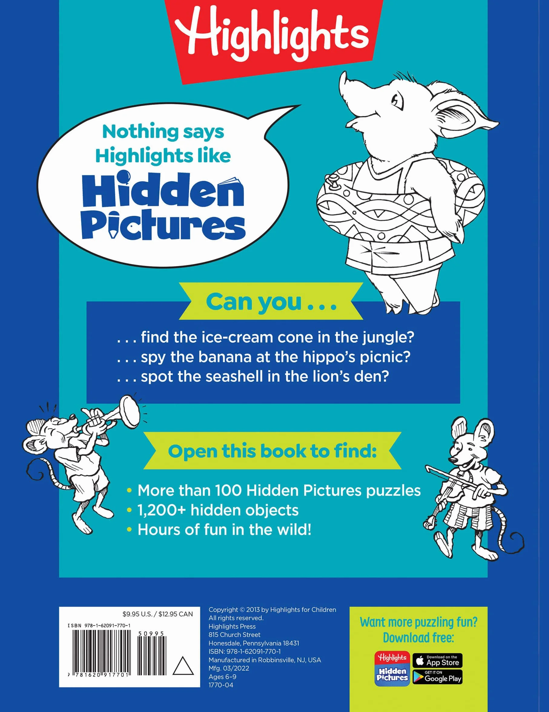Wildlife Puzzles: Wildlife-Themed Hidden Pictures Puzzles for Kids 6 and Up, Search and Find Over 1,200 Hidden Objects in This Highlights Activity Book