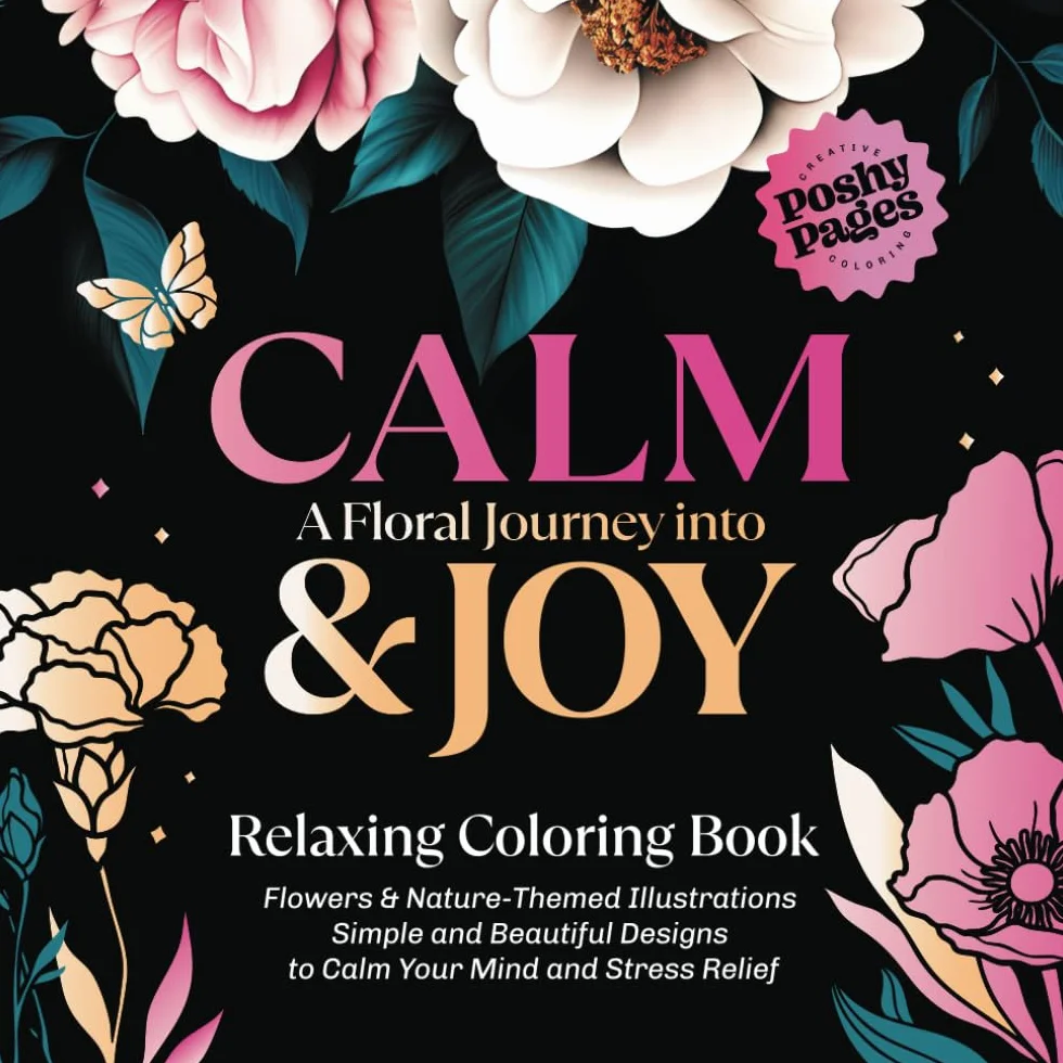 Flowers Coloring Book: 50 Floral & Nature-Theme Designs for Relaxation and Creative Joy for Kids, Adults, and Seniors | Stress Relieving | Easy Bold Line Art for All Skill Levels
