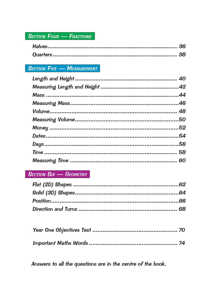 KS1 Maths Year 1 Targeted Study & Question Book