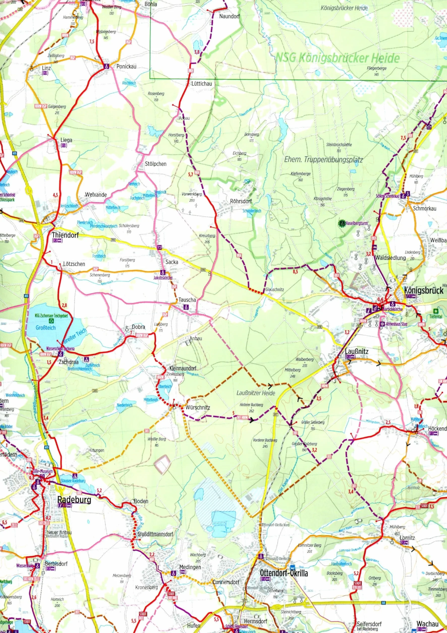 Radkarte Dresden und Umgebung 1 : 75.000 (RK-SAX02): Bad Schandau - Königstein - Meißen - Pirna - Elbe-Radweg, wetterfest/reißfest, GPS-tauglich mit UTM-Netz