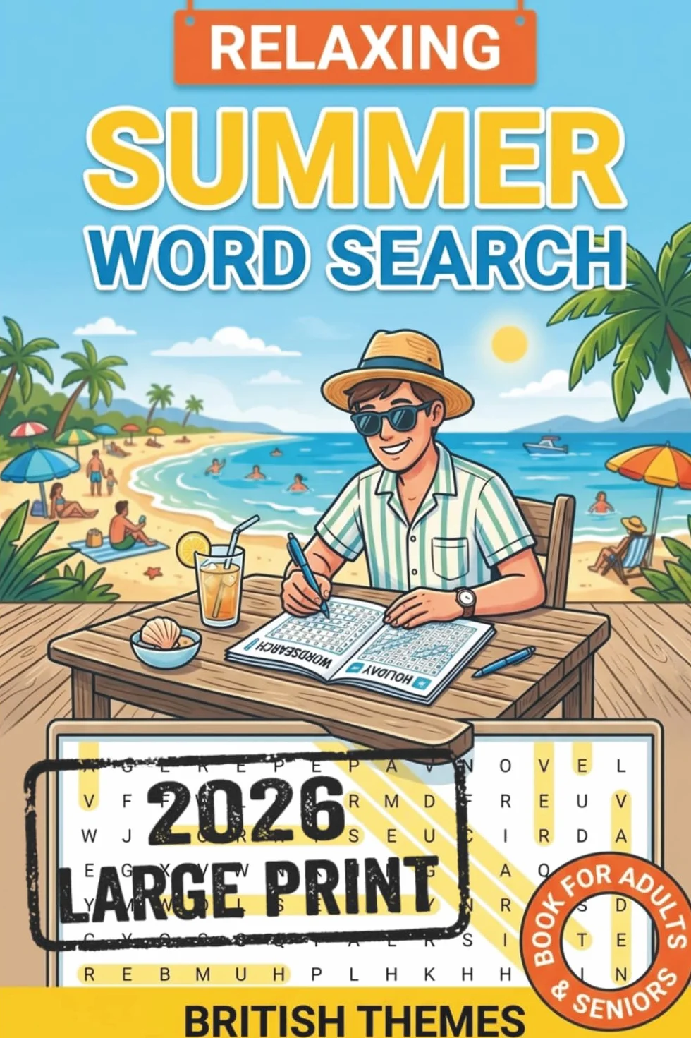 Relaxing Summer Word Search Large Print: Summer Wordsearch Book | Large Print Activity Book for Adults and Seniors | 90 Eye-Friendly Puzzles | British Themes