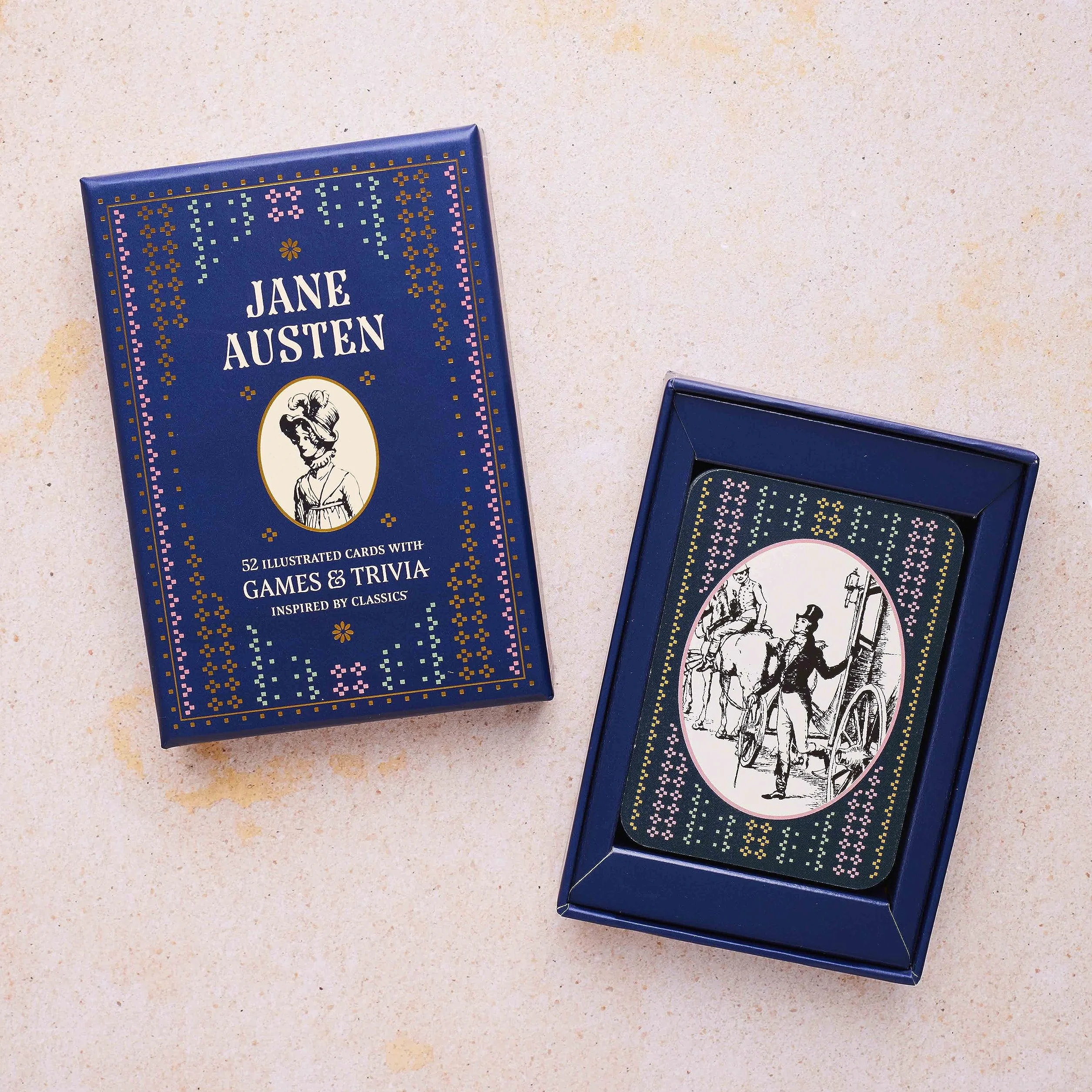 Jane Austen: A literary card game /anglais: 52 illustrated cards with games and trivia inspired by classics