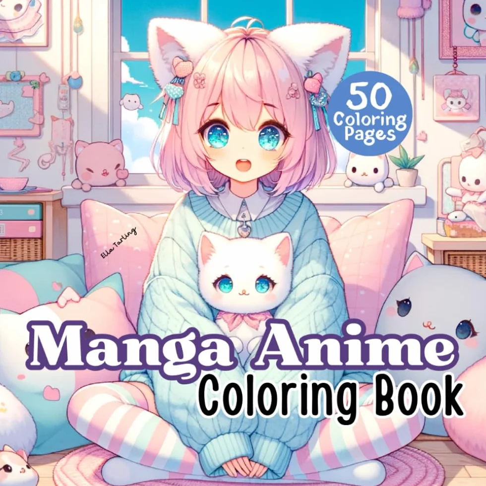 The Manga Anime Coloring Book - The Perfect Gift for Teens, Girls, Boys, and Young-at-Heart Adults: 50 Adorable Designs for Coloring and Relaxation (Part 2)
