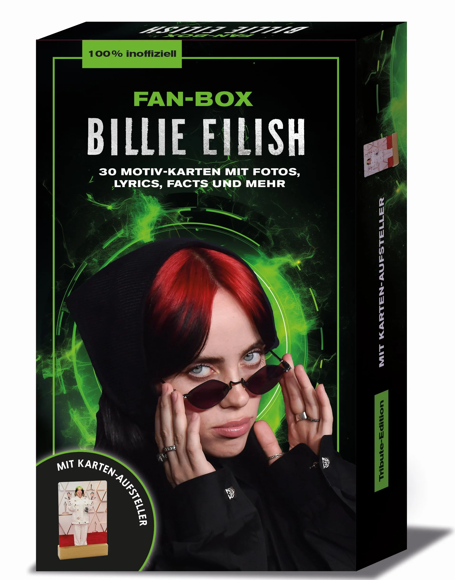 Fan-Box Billie Eilish: 30 Motiv-Karten mit Fotos, Lyrics, Facts und mehr I mit Karten-Aufsteller I 100% inoffiziell