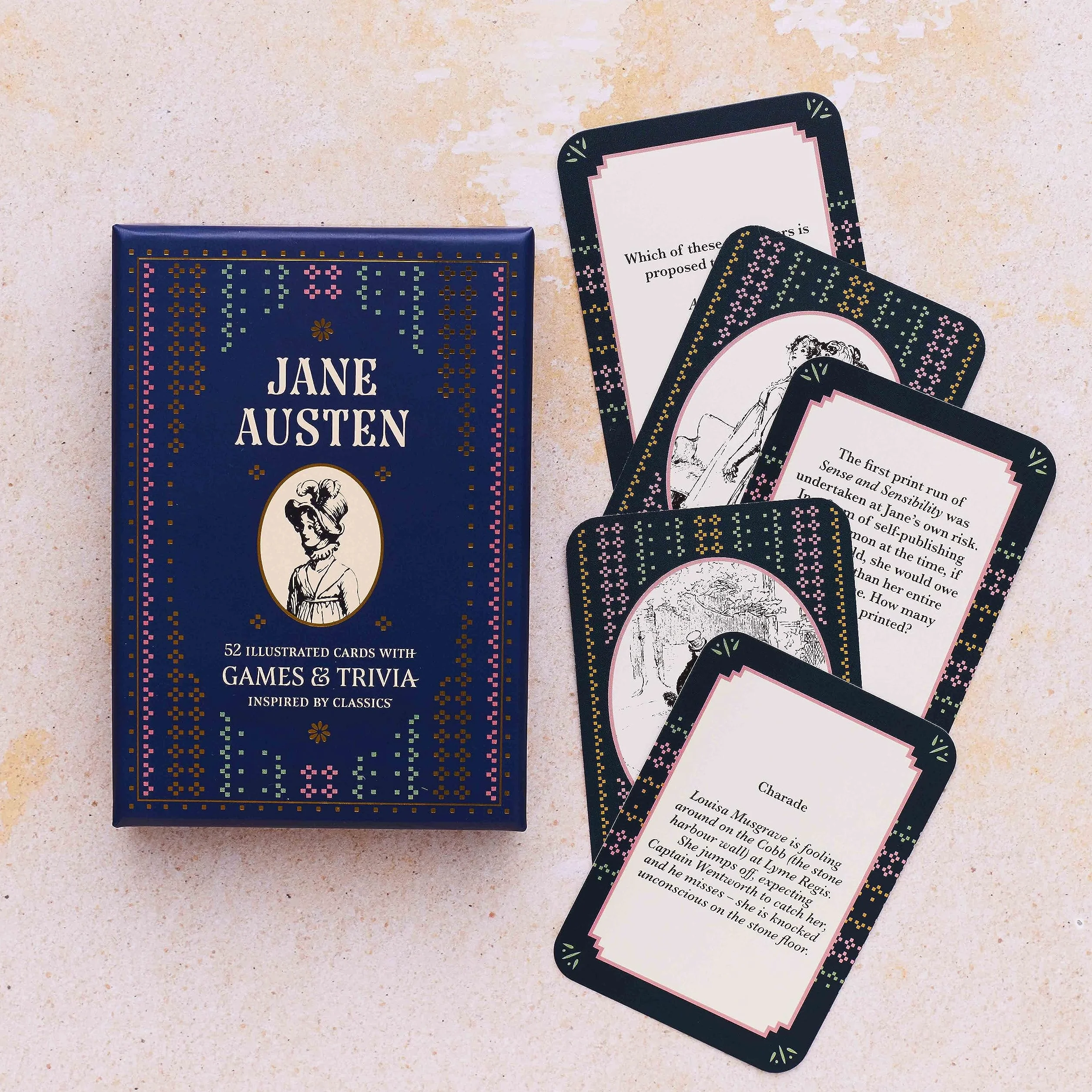 Jane Austen: A literary card game /anglais: 52 illustrated cards with games and trivia inspired by classics